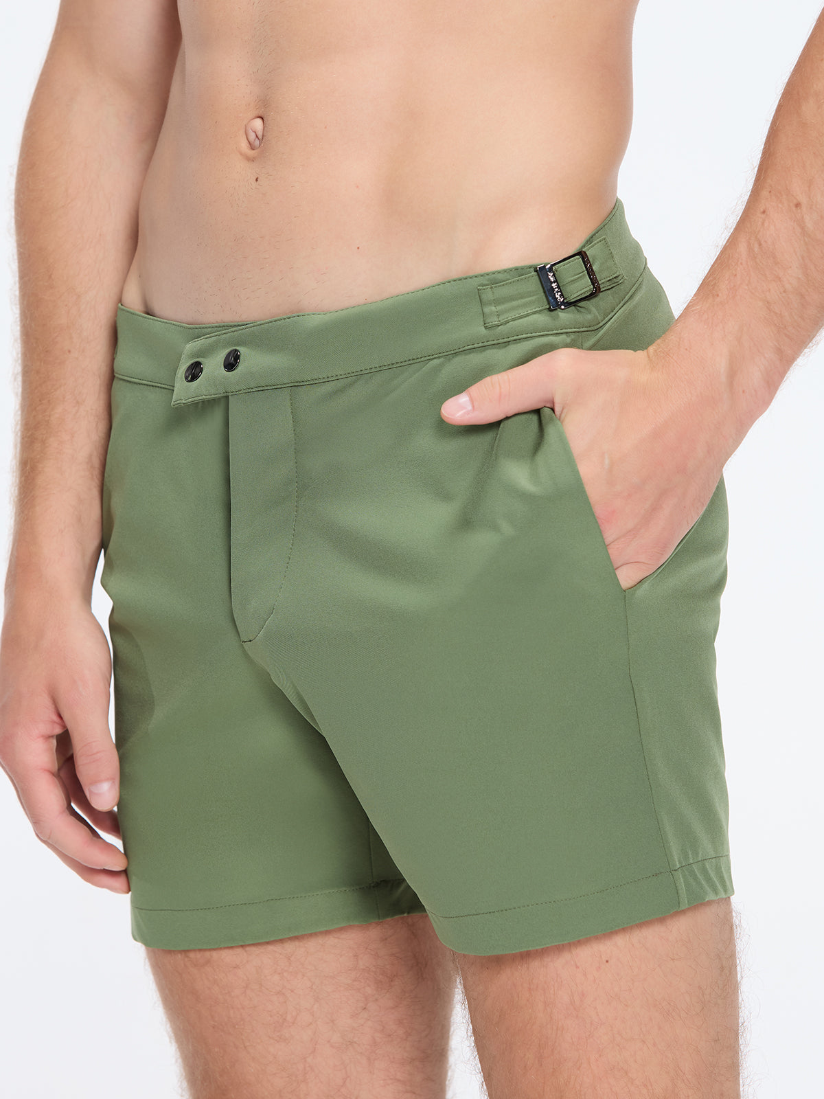 Jack Army Green Bulldog Swim Shorts | Moeva | Shorts | Each week unveils new pieces—luxury swimwear, fluid resort silhouettes, and elevated summer-to-evening essentials designed to carry you from coastal escapes to city nights.