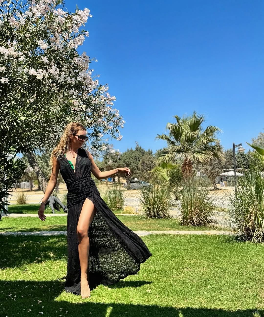 Sinem Kobal - Aveline Black Sleeveless Lace Maxi Kaftan | Moeva | Kaftan | Each week unveils new pieces—luxury swimwear, fluid resort silhouettes, and elevated summer-to-evening essentials designed to carry you from coastal escapes to city nights.