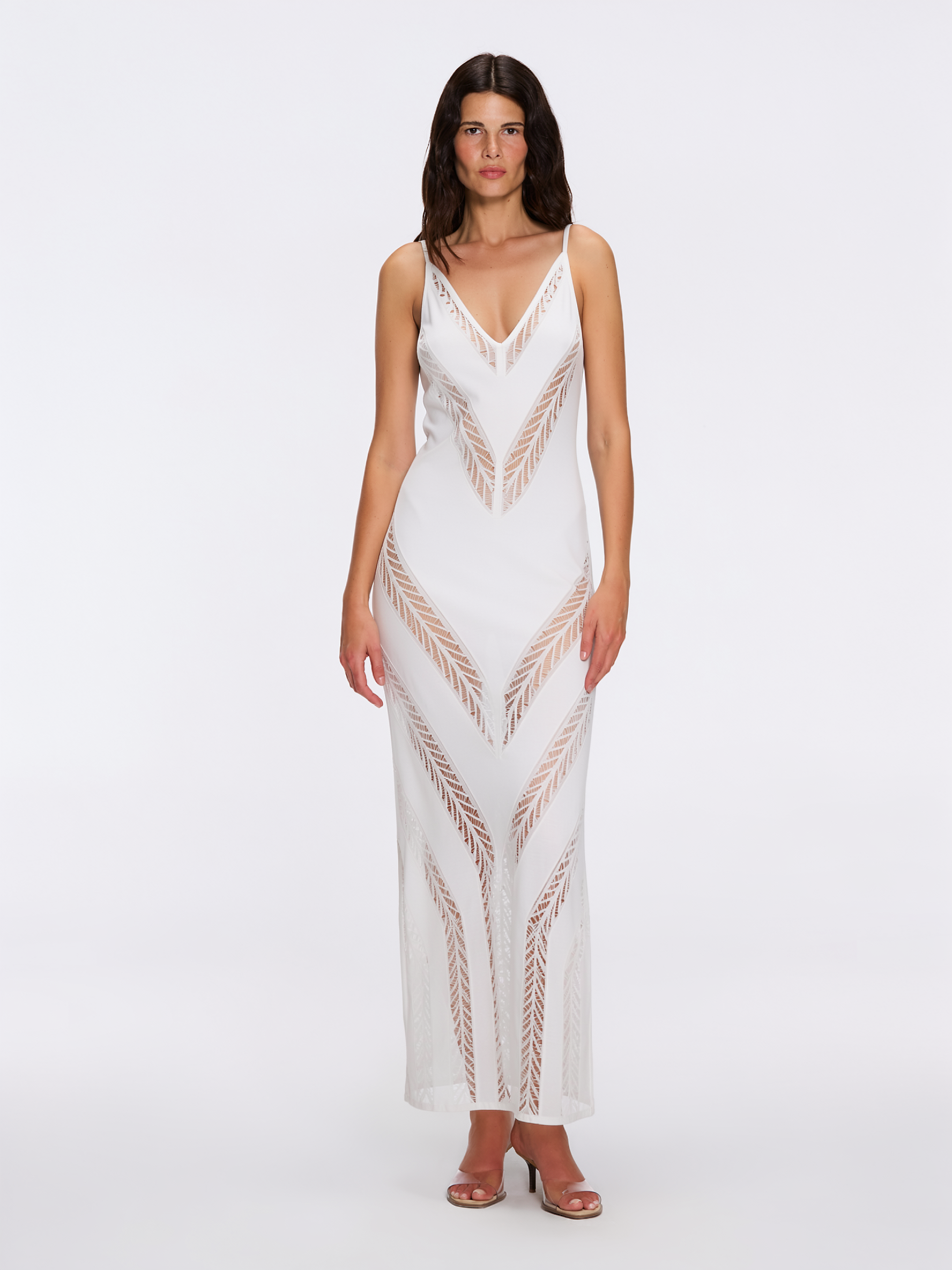 Mimi White Mesh Knitted Maxi Dress | Moeva | Dress | Each week unveils new pieces—luxury swimwear, fluid resort silhouettes, and elevated summer-to-evening essentials designed to carry you from coastal escapes to city nights.