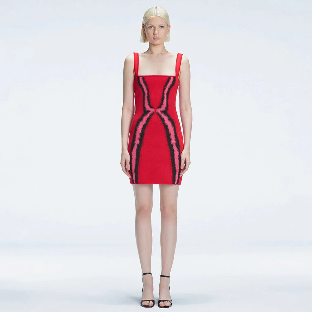 Anais Red Degraded Square Neck Mini Dress | Moeva | Dress | Each week unveils new pieces—luxury swimwear, fluid resort silhouettes, and elevated summer-to-evening essentials designed to carry you from coastal escapes to city nights.