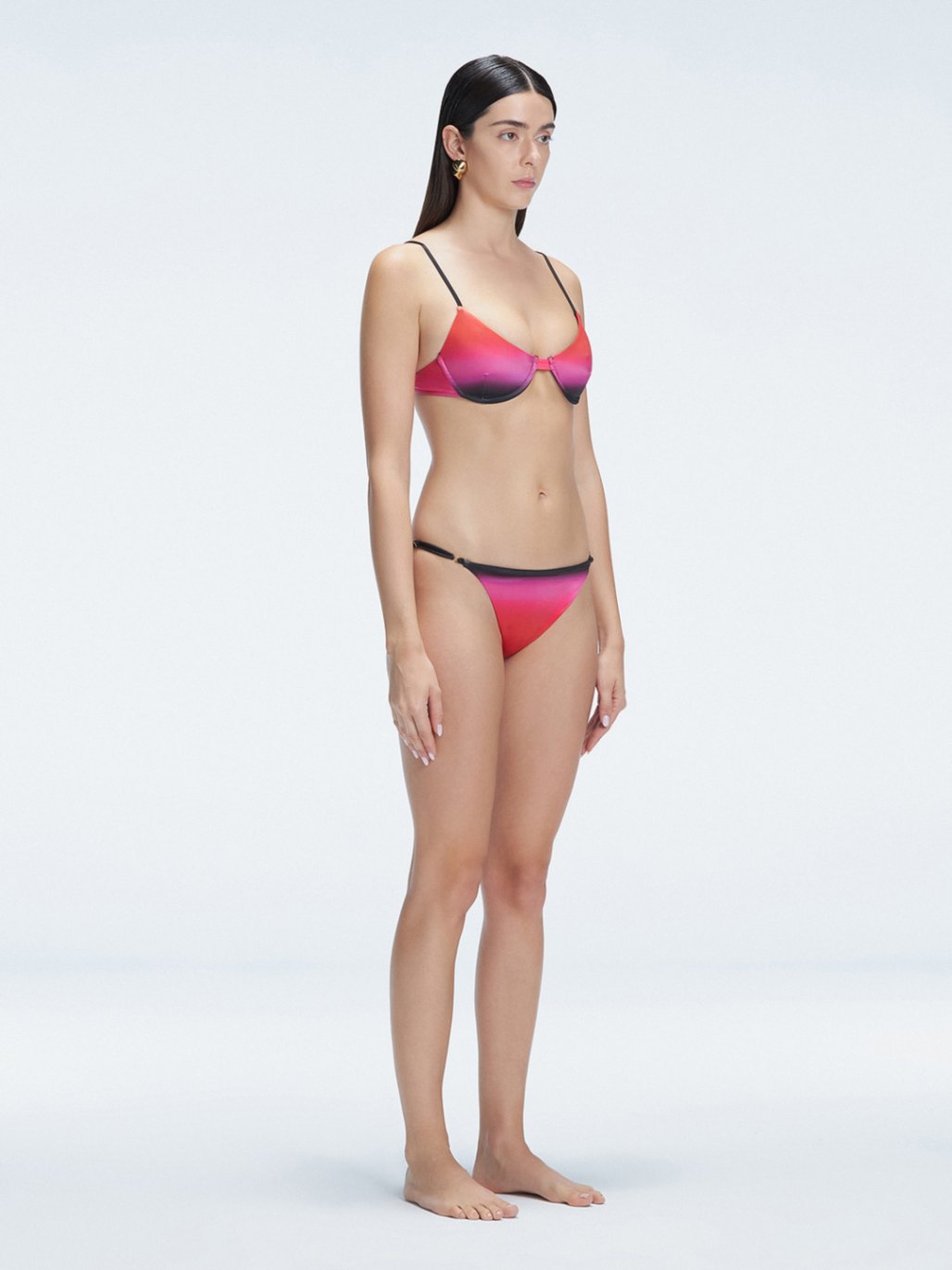 Rory Red Optical Underwired Satin Bikini Top | Moeva | Bikini Top | Each week unveils new pieces—luxury swimwear, fluid resort silhouettes, and elevated summer-to-evening essentials designed to carry you from coastal escapes to city nights.
