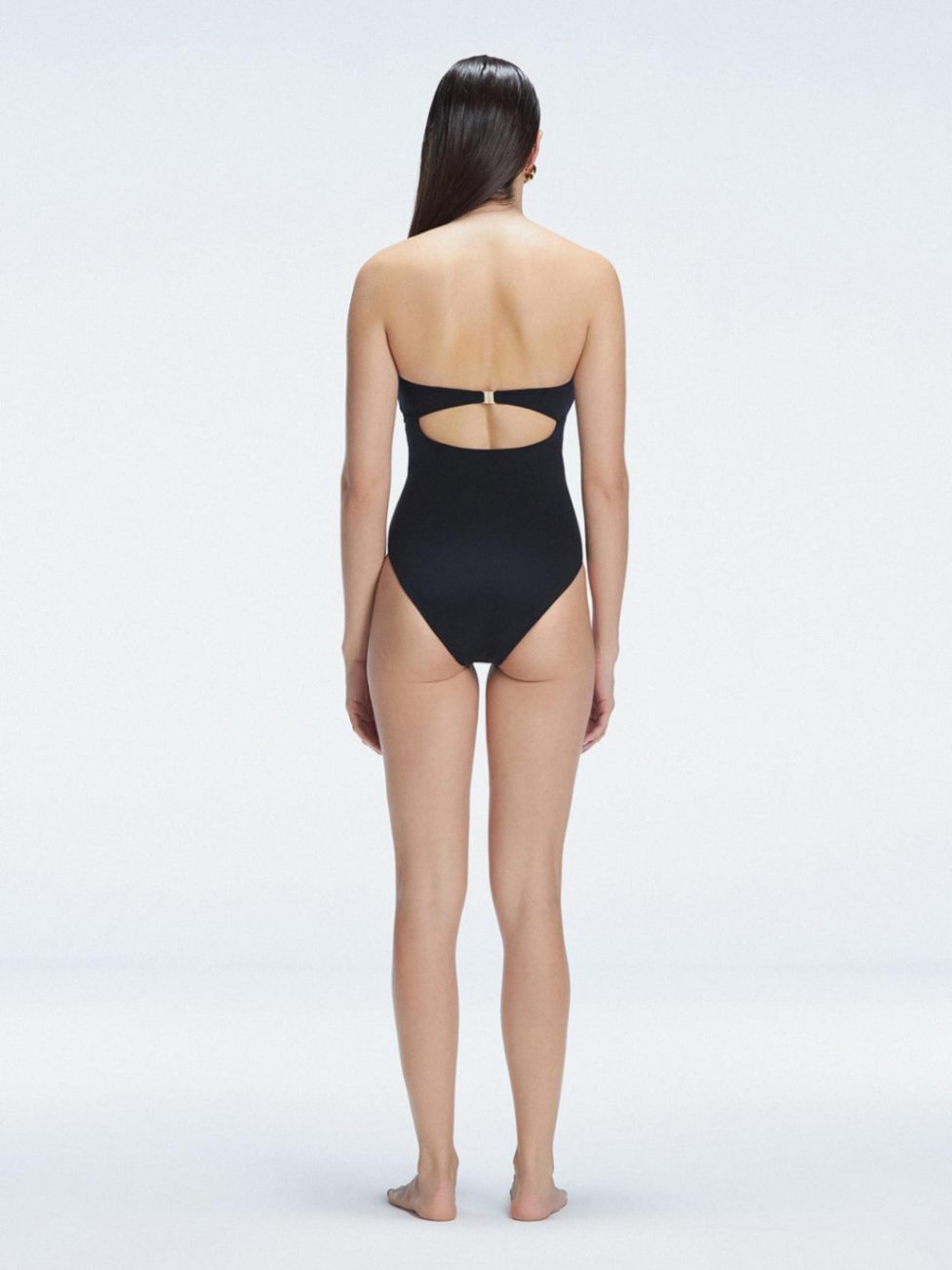 Zephyrine Black Bandeau Swimsuit | Moeva | Swimsuit | Each week unveils new pieces—luxury swimwear, fluid resort silhouettes, and elevated summer-to-evening essentials designed to carry you from coastal escapes to city nights.
