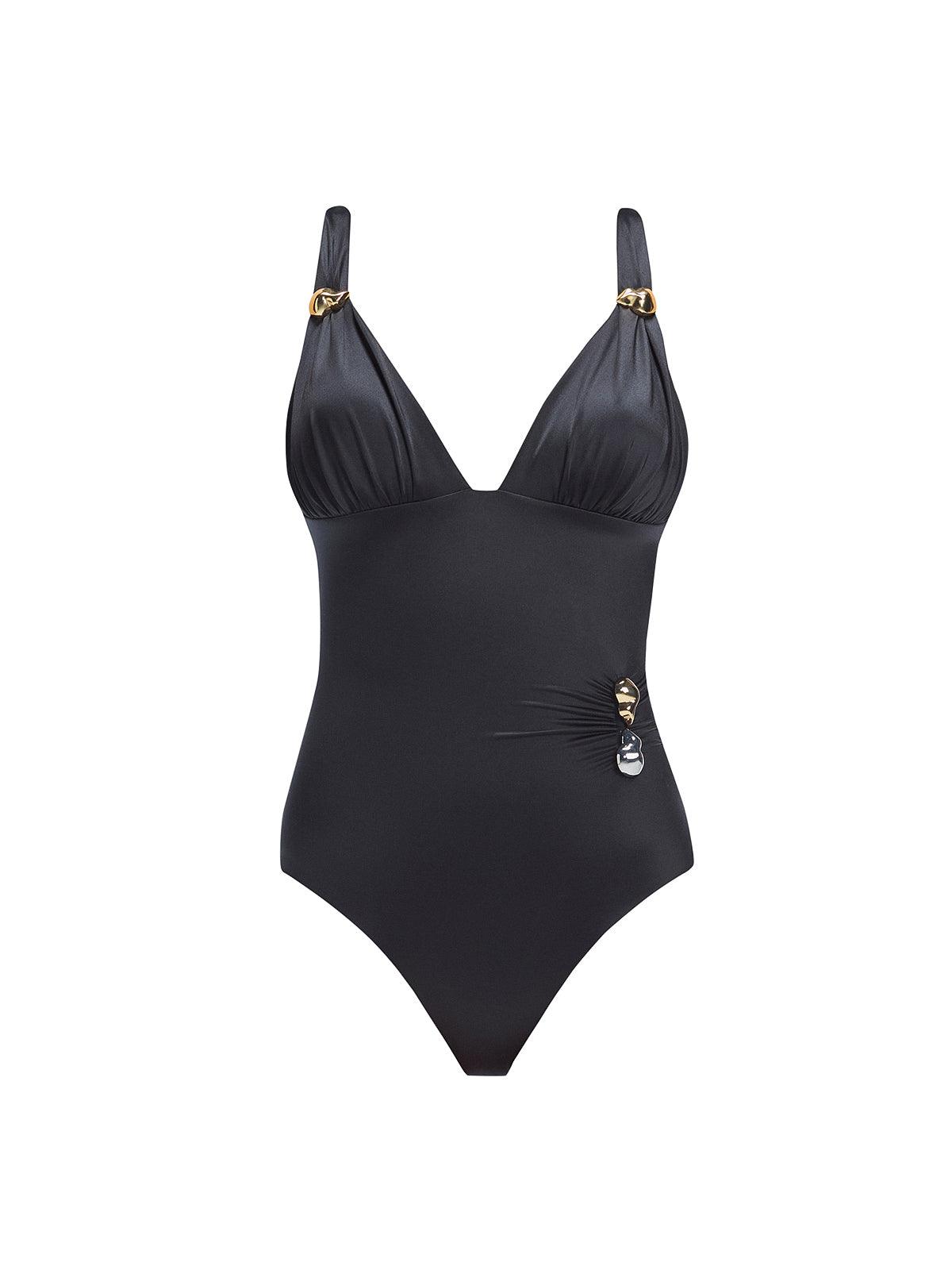 Marina Black V Neck Swimsuit | Moeva | Swimsuit | Each week unveils new pieces—luxury swimwear, fluid resort silhouettes, and elevated summer-to-evening essentials designed to carry you from coastal escapes to city nights.