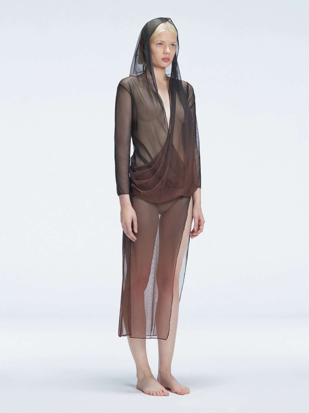 Caroline Hu - Rosie Black Optical Long Sleeve Maxi Dress | Moeva | Dress | Each week unveils new pieces—luxury swimwear, fluid resort silhouettes, and elevated summer-to-evening essentials designed to carry you from coastal escapes to city nights.