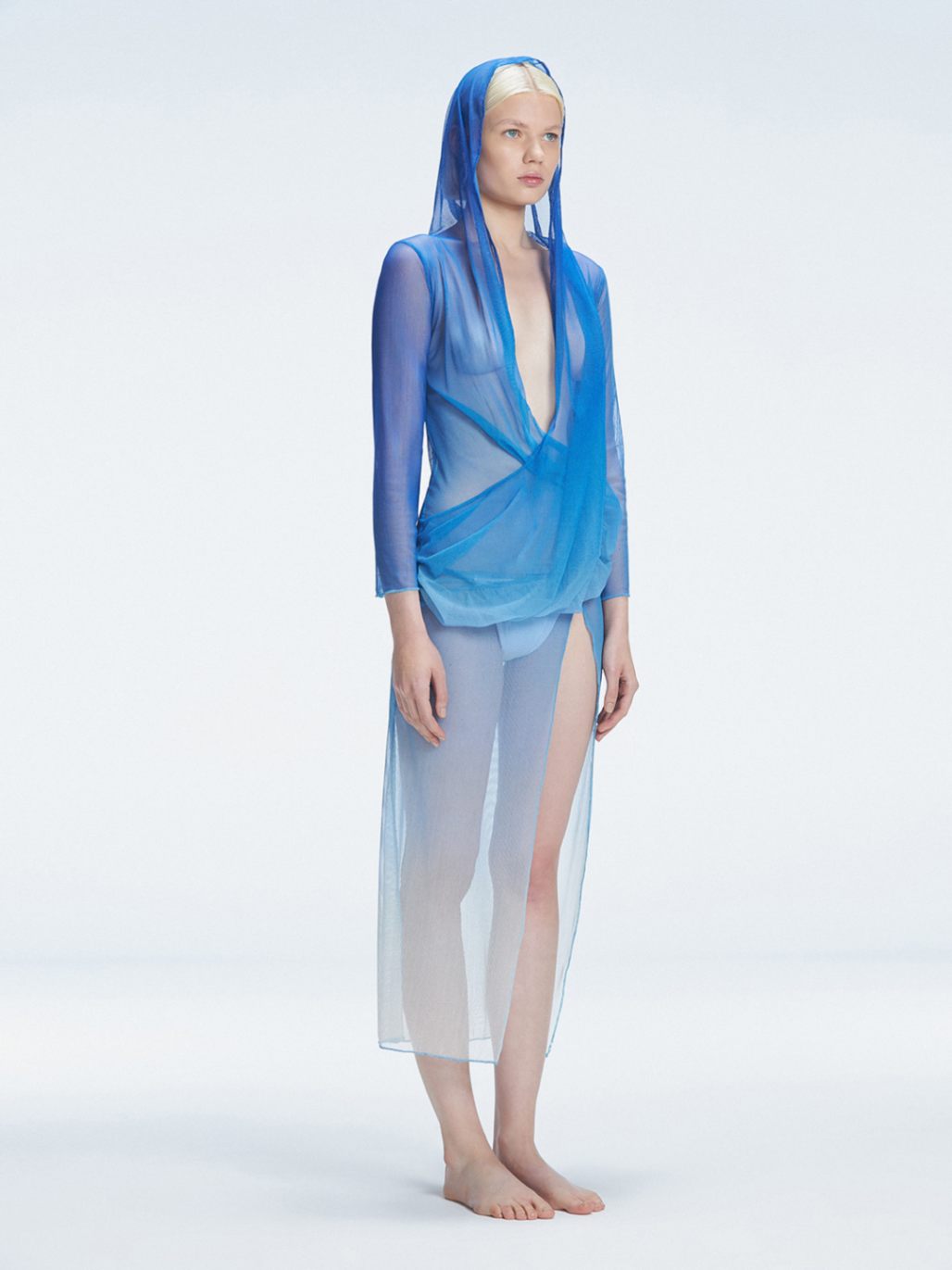 Elif Şahin - Eva Blue Bikini Set And Rosie Blue Optical Long Sleeve Maxi Dress | Moeva | Set | Each week unveils new pieces—luxury swimwear, fluid resort silhouettes, and elevated summer-to-evening essentials designed to carry you from coastal escapes to city nights.