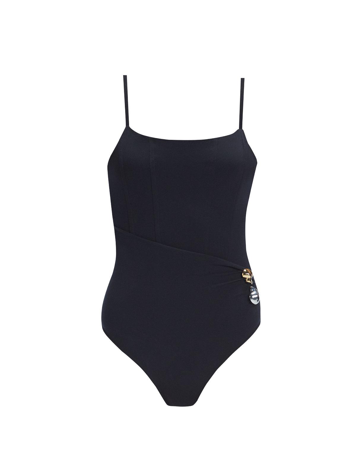 Marigold Black Corset Square Neck Swimsuit | Moeva | Swimsuit | Each week unveils new pieces—luxury swimwear, fluid resort silhouettes, and elevated summer-to-evening essentials designed to carry you from coastal escapes to city nights.