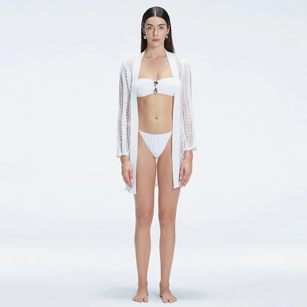 Chantel Long Sleeve Knit Mini Kaftan | Moeva | Kaftan | Each week unveils new pieces—luxury swimwear, fluid resort silhouettes, and elevated summer-to-evening essentials designed to carry you from coastal escapes to city nights.