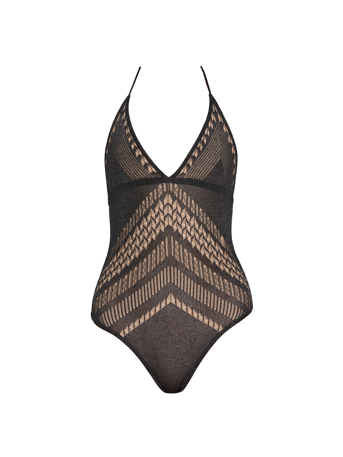 Villone V Neck Black Knitted One Piece Swimsuit | Moeva | Swimsuit | Each week unveils new pieces—luxury swimwear, fluid resort silhouettes, and elevated summer-to-evening essentials designed to carry you from coastal escapes to city nights.