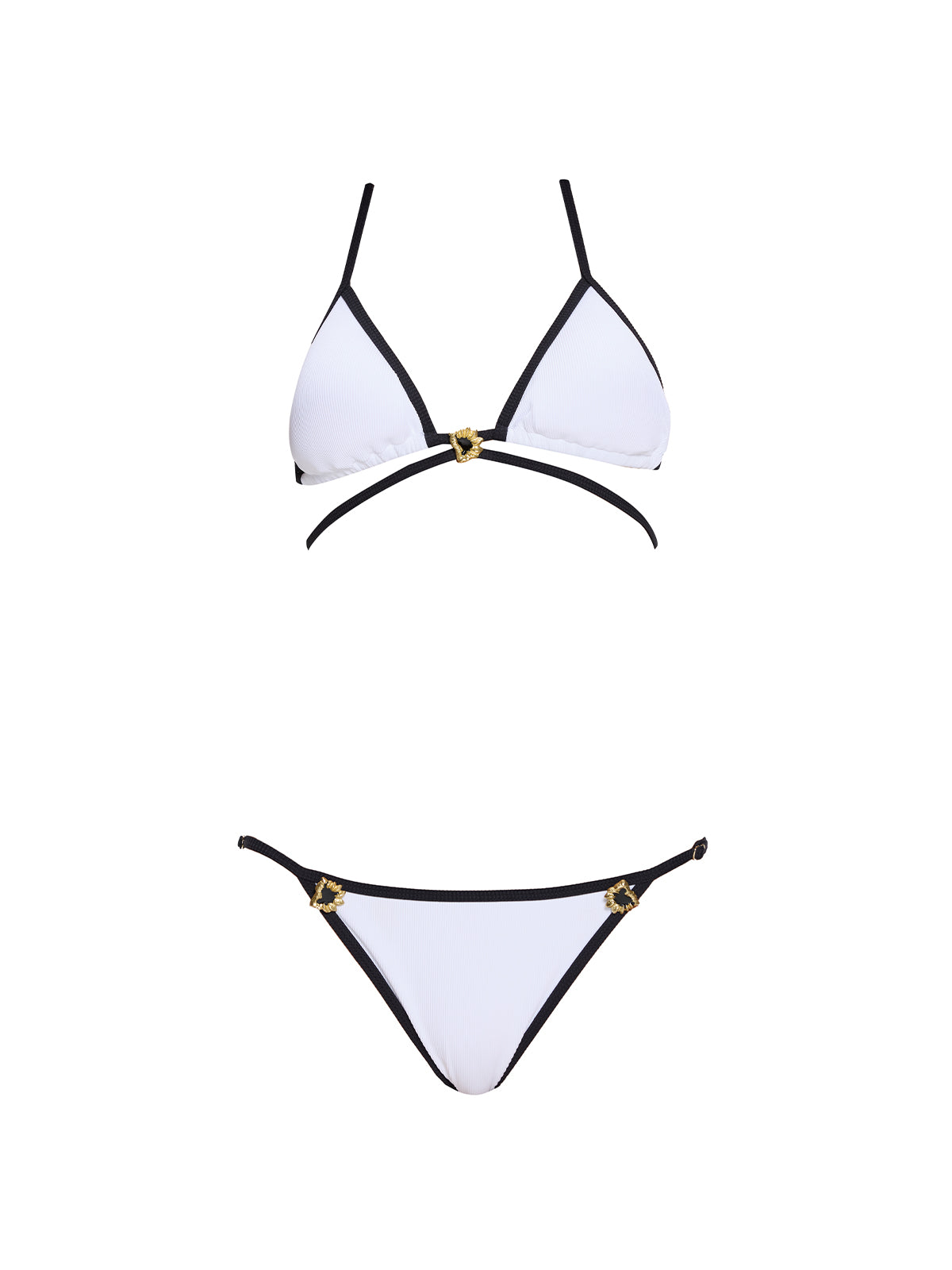 Cobie White Mid Coverage Gold Detail Bikini Bottom | Moeva | Bikini Bottom | Each week unveils new pieces—luxury swimwear, fluid resort silhouettes, and elevated summer-to-evening essentials designed to carry you from coastal escapes to city nights.