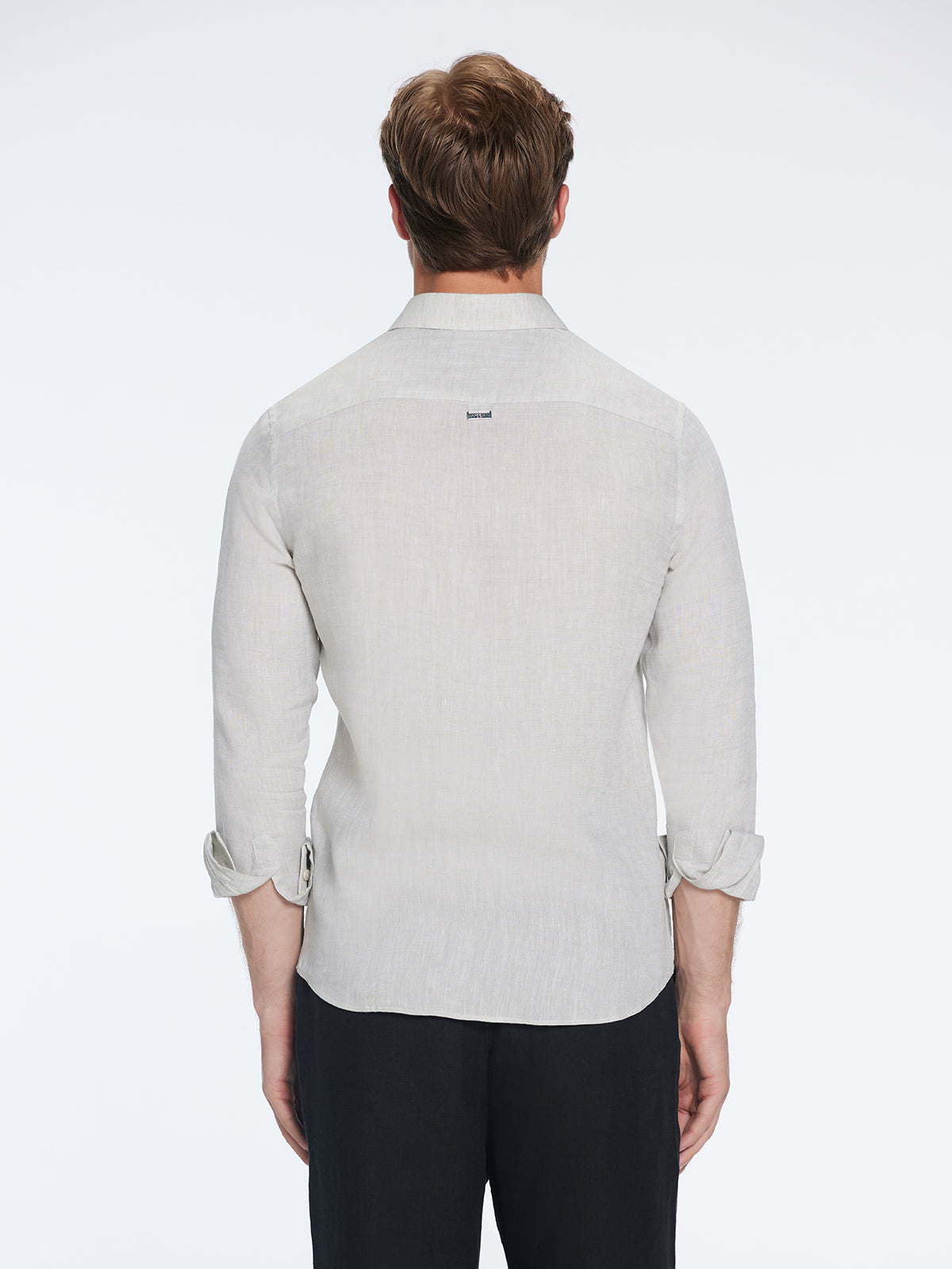 James Khaki Linen Slim-Fit Shirt | Moeva | Shirt | Each week unveils new pieces—luxury swimwear, fluid resort silhouettes, and elevated summer-to-evening essentials designed to carry you from coastal escapes to city nights.