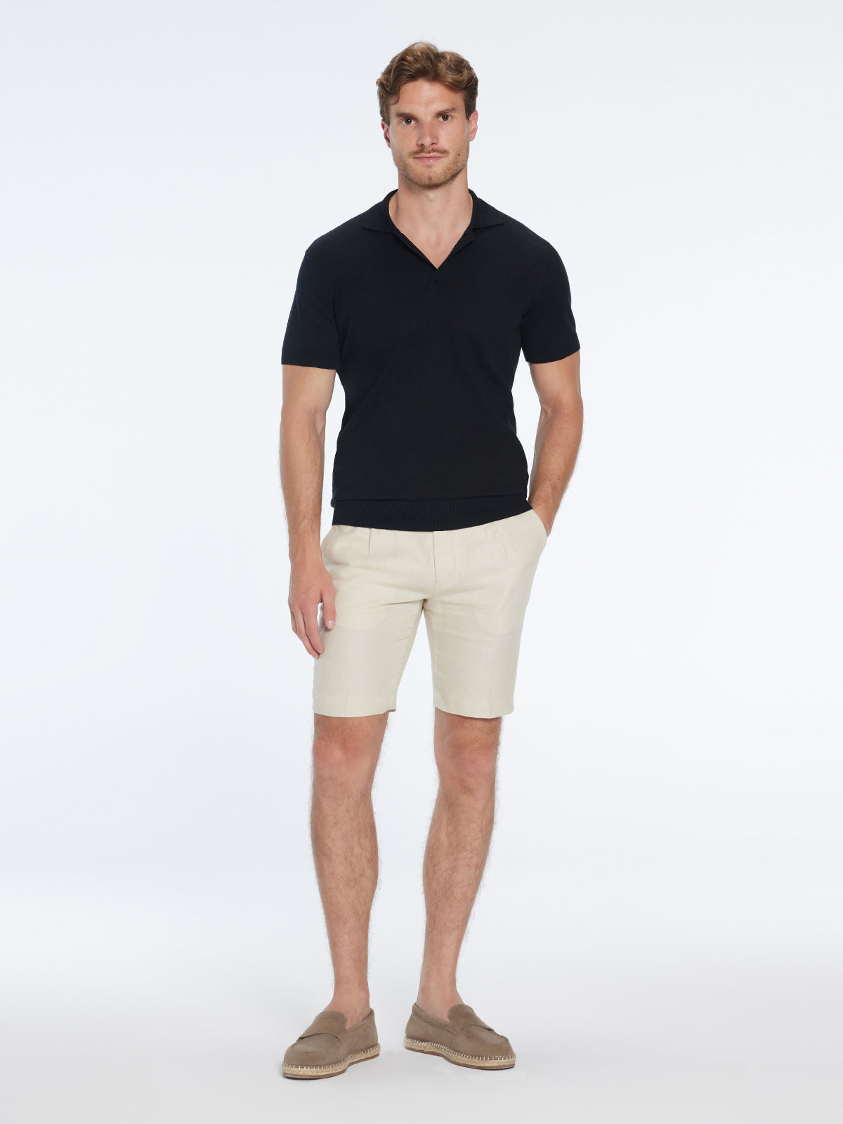 Johan Black Cotton Polo Shirt | Moeva | T-Shirt | Each week unveils new pieces—luxury swimwear, fluid resort silhouettes, and elevated summer-to-evening essentials designed to carry you from coastal escapes to city nights.
