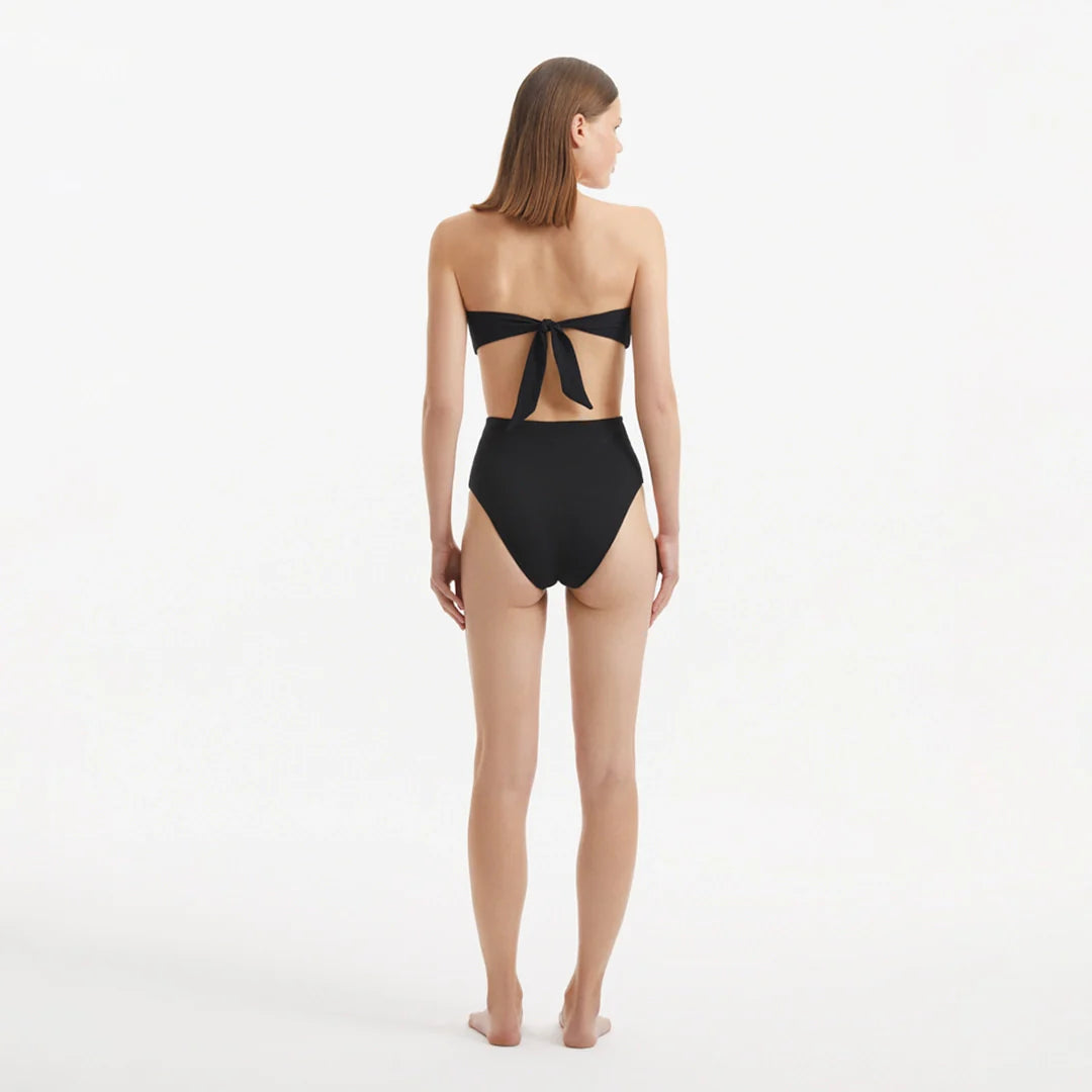 Baia Black Bandeau High Waist Bikini Set | Moeva | Bikini Set | Each week unveils new pieces—luxury swimwear, fluid resort silhouettes, and elevated summer-to-evening essentials designed to carry you from coastal escapes to city nights.