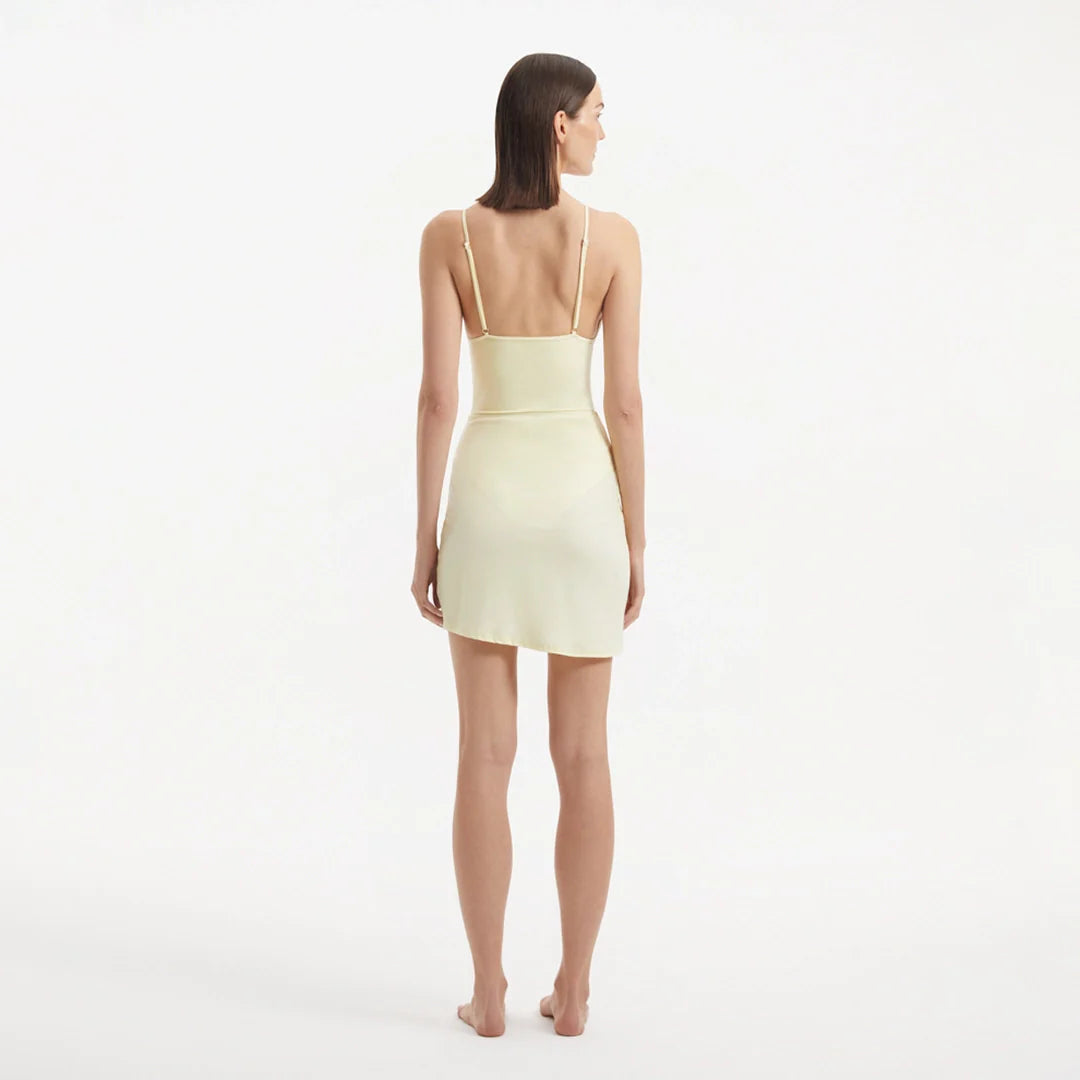 Antonia Yellow High-Waist Wrap Mini Skirt | Moeva | Skirt | Each week unveils new pieces—luxury swimwear, fluid resort silhouettes, and elevated summer-to-evening essentials designed to carry you from coastal escapes to city nights.