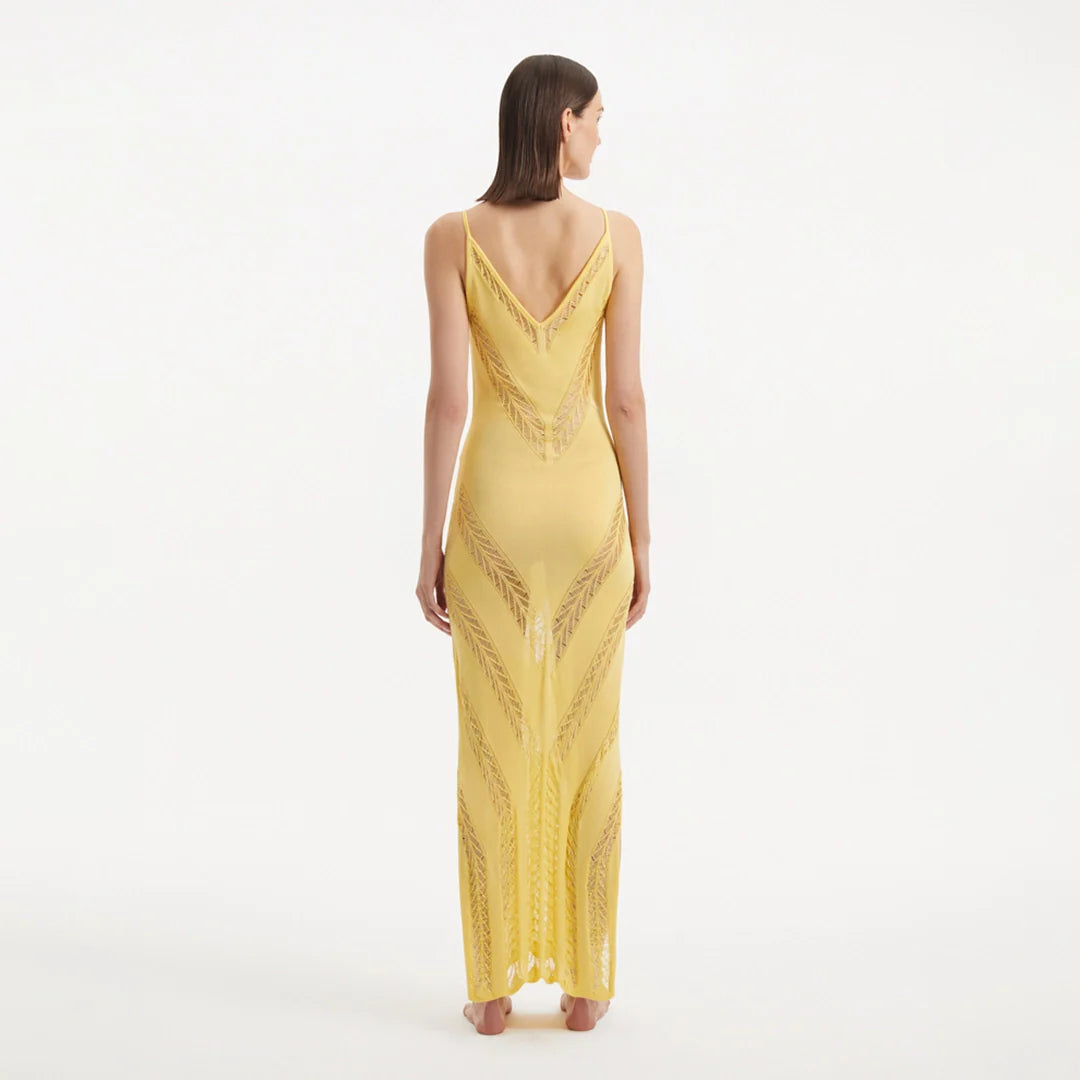 Mimi Yellow Knit Sleeveless Maxi Dress | Moeva | Dress | Each week unveils new pieces—luxury swimwear, fluid resort silhouettes, and elevated summer-to-evening essentials designed to carry you from coastal escapes to city nights.