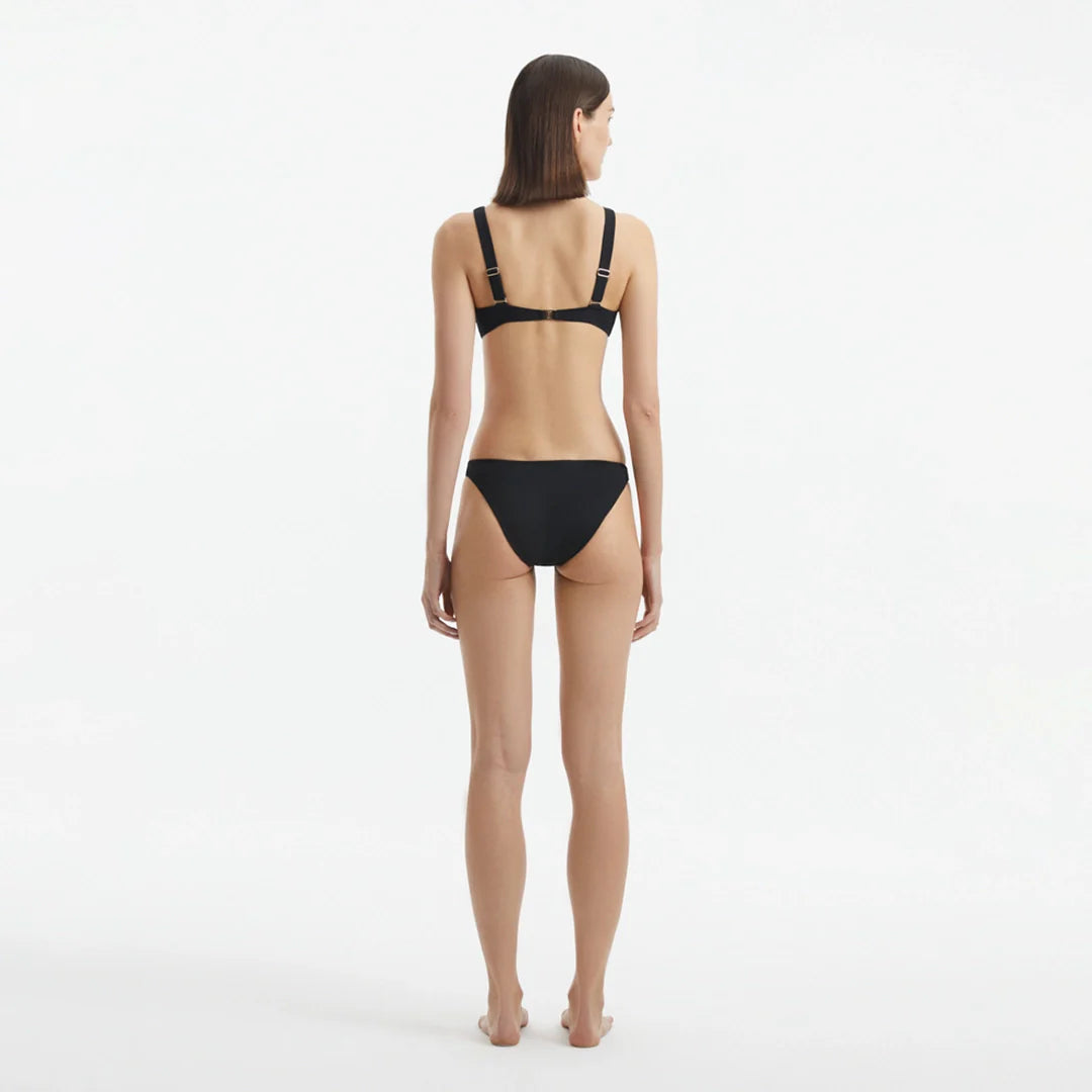 Aeron Black V Neck Textured Mid Coverage Bikini Set | Moeva | Bikini Set | Each week unveils new pieces—luxury swimwear, fluid resort silhouettes, and elevated summer-to-evening essentials designed to carry you from coastal escapes to city nights.