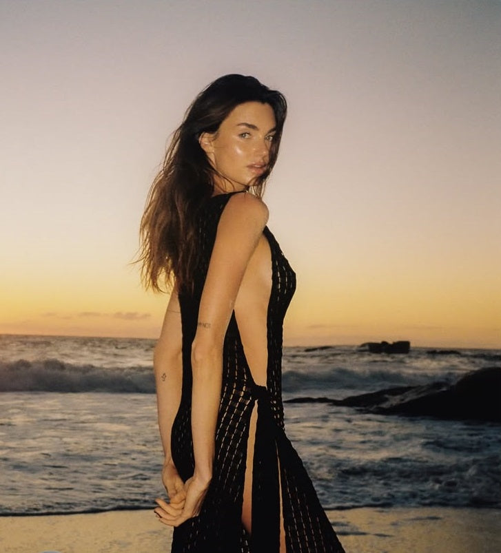 Celine Bethmann - Angles Black High-Neck Maxi Dress with Tie-Side | Moeva | Dress | Each week unveils new pieces—luxury swimwear, fluid resort silhouettes, and elevated summer-to-evening essentials designed to carry you from coastal escapes to city nights.