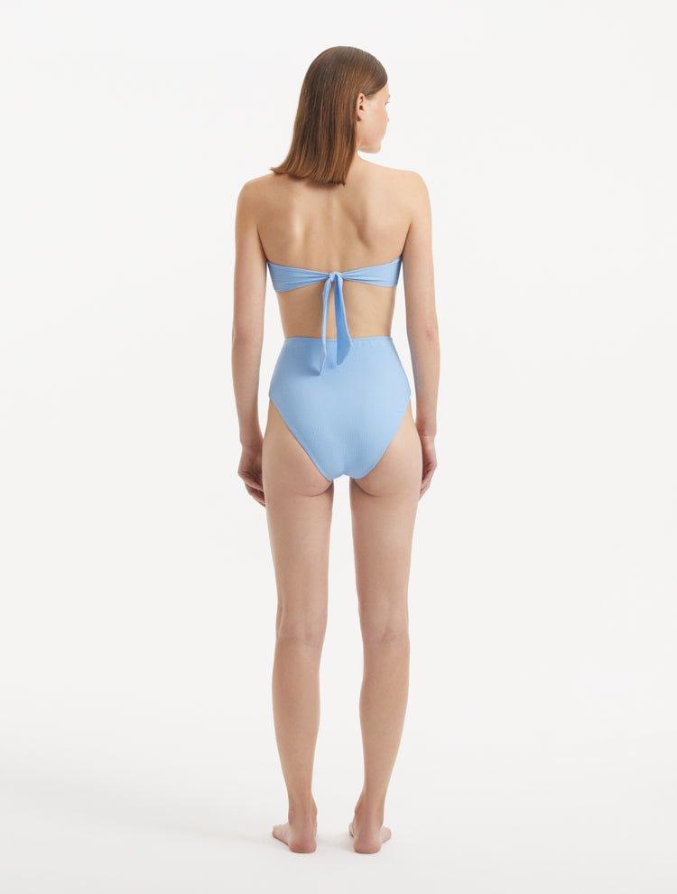 Baia Baby Blue Bandeau Textured Bikini Top | Moeva | Bikini Top | Each week unveils new pieces—luxury swimwear, fluid resort silhouettes, and elevated summer-to-evening essentials designed to carry you from coastal escapes to city nights.