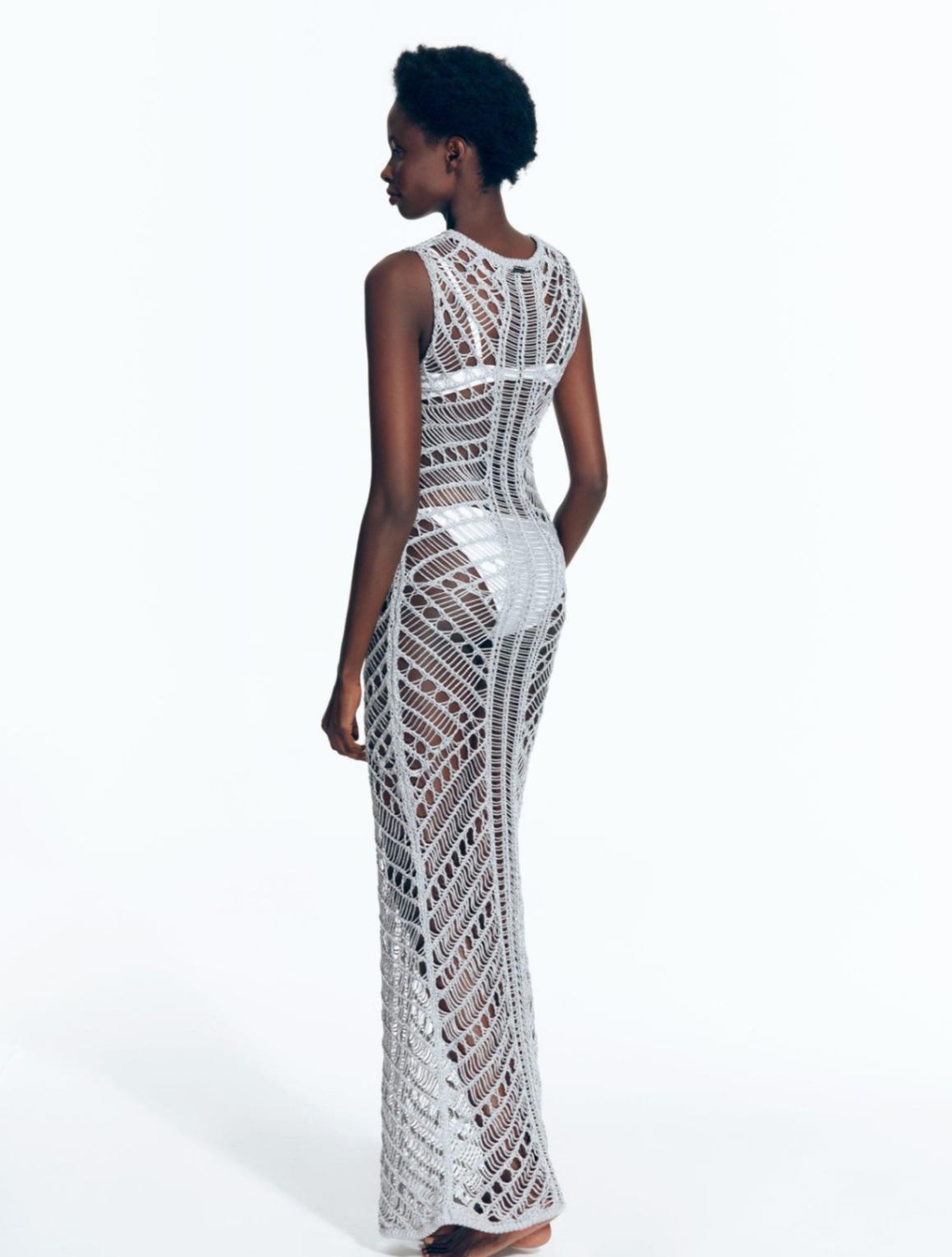 Luna Silver Knit Sleeveless Maxi Dress | Moeva | Dress | Each week unveils new pieces—luxury swimwear, fluid resort silhouettes, and elevated summer-to-evening essentials designed to carry you from coastal escapes to city nights.