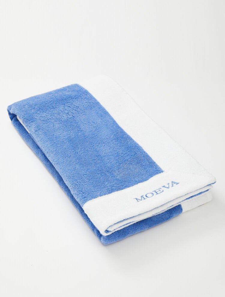Monaco Blue/White Towel | Moeva | Towel | Each week unveils new pieces—luxury swimwear, fluid resort silhouettes, and elevated summer-to-evening essentials designed to carry you from coastal escapes to city nights.
