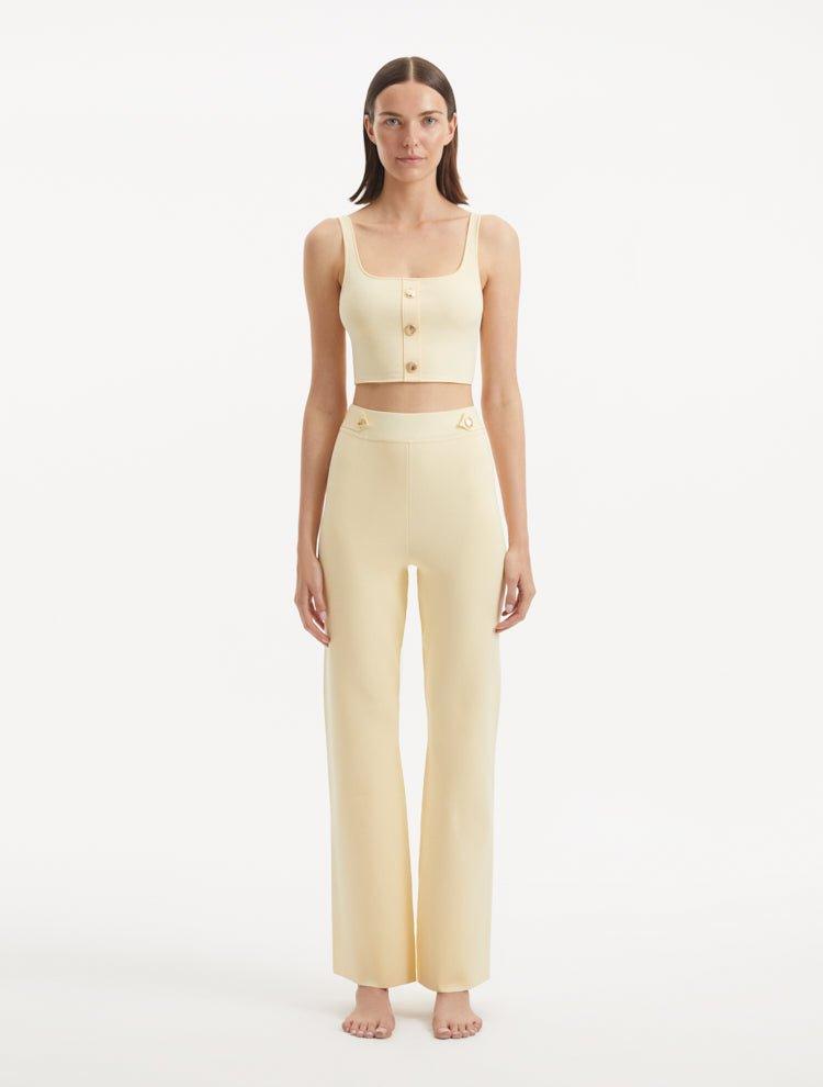 Murphy Yellow Top and Moira Pants | Moeva | | Each week unveils new pieces—luxury swimwear, fluid resort silhouettes, and elevated summer-to-evening essentials designed to carry you from coastal escapes to city nights.