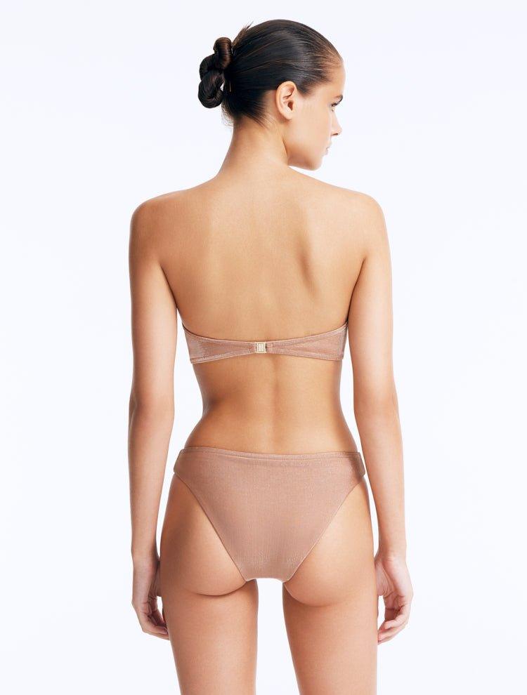 Nixie Bronze Mid Coverage Bikini Bottom | Moeva | Bikini Bottom | Each week unveils new pieces—luxury swimwear, fluid resort silhouettes, and elevated summer-to-evening essentials designed to carry you from coastal escapes to city nights.