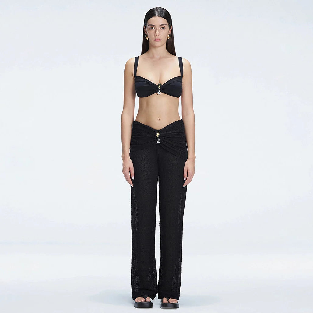 Angelique Black High Waist Beach Pant | Moeva | Pants | Each week unveils new pieces—luxury swimwear, fluid resort silhouettes, and elevated summer-to-evening essentials designed to carry you from coastal escapes to city nights.