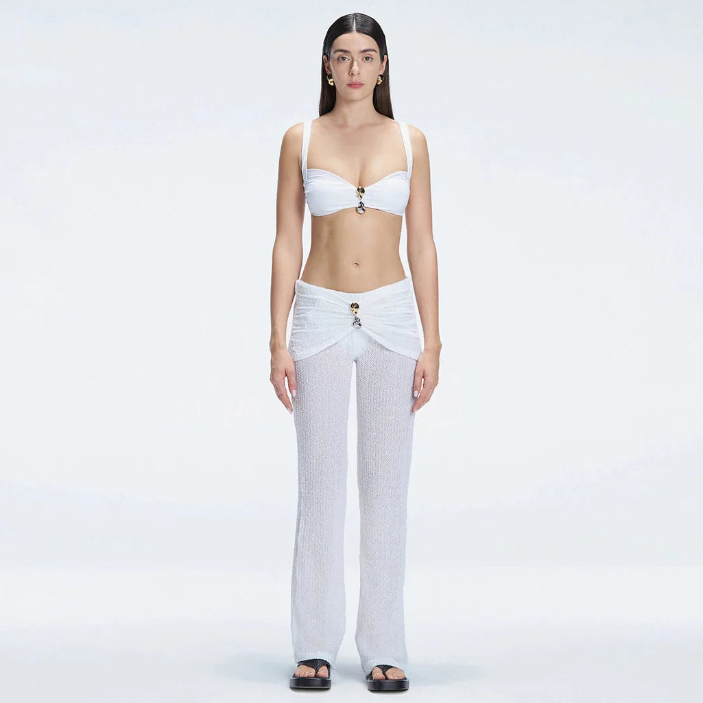 Angelique White High Waist Beach Pant | Moeva | Pants | Each week unveils new pieces—luxury swimwear, fluid resort silhouettes, and elevated summer-to-evening essentials designed to carry you from coastal escapes to city nights.