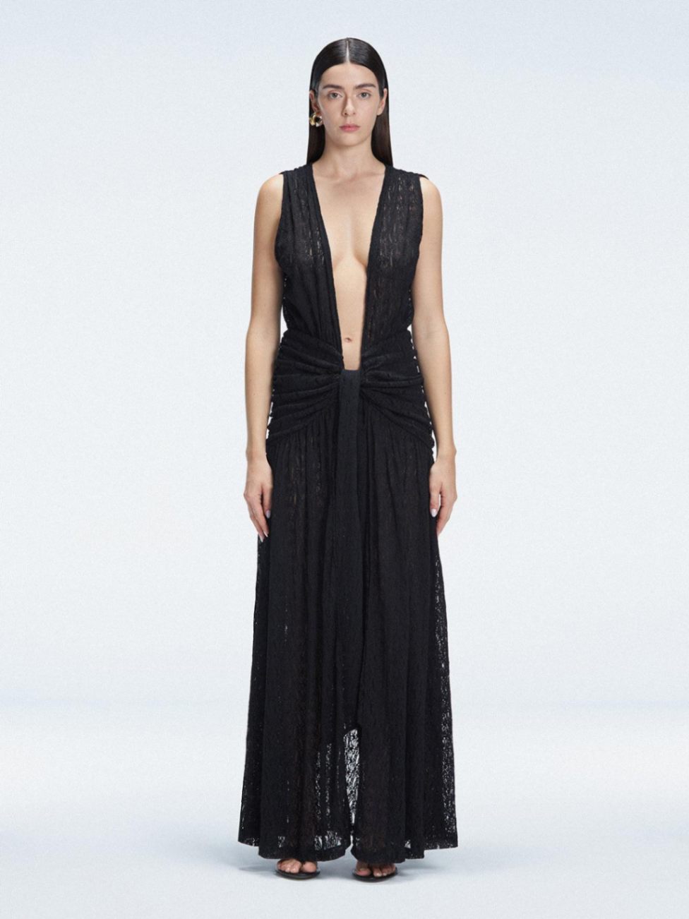 Meredith Black Halter High Waist Satin Bikini Set And Aveline Black Sleeveless Lace Maxi Kaftan | Moeva | Set | Each week unveils new pieces—luxury swimwear, fluid resort silhouettes, and elevated summer-to-evening essentials designed to carry you from coastal escapes to city nights.
