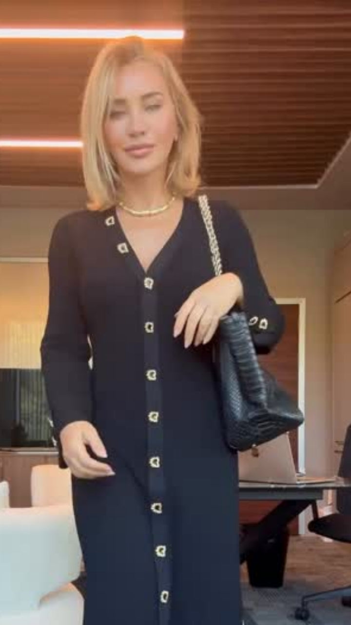 Aslı Şen - Brezia Black Knitted Maxi Dress With Long Sleeve | Moeva | Dress | Each week unveils new pieces—luxury swimwear, fluid resort silhouettes, and elevated summer-to-evening essentials designed to carry you from coastal escapes to city nights.