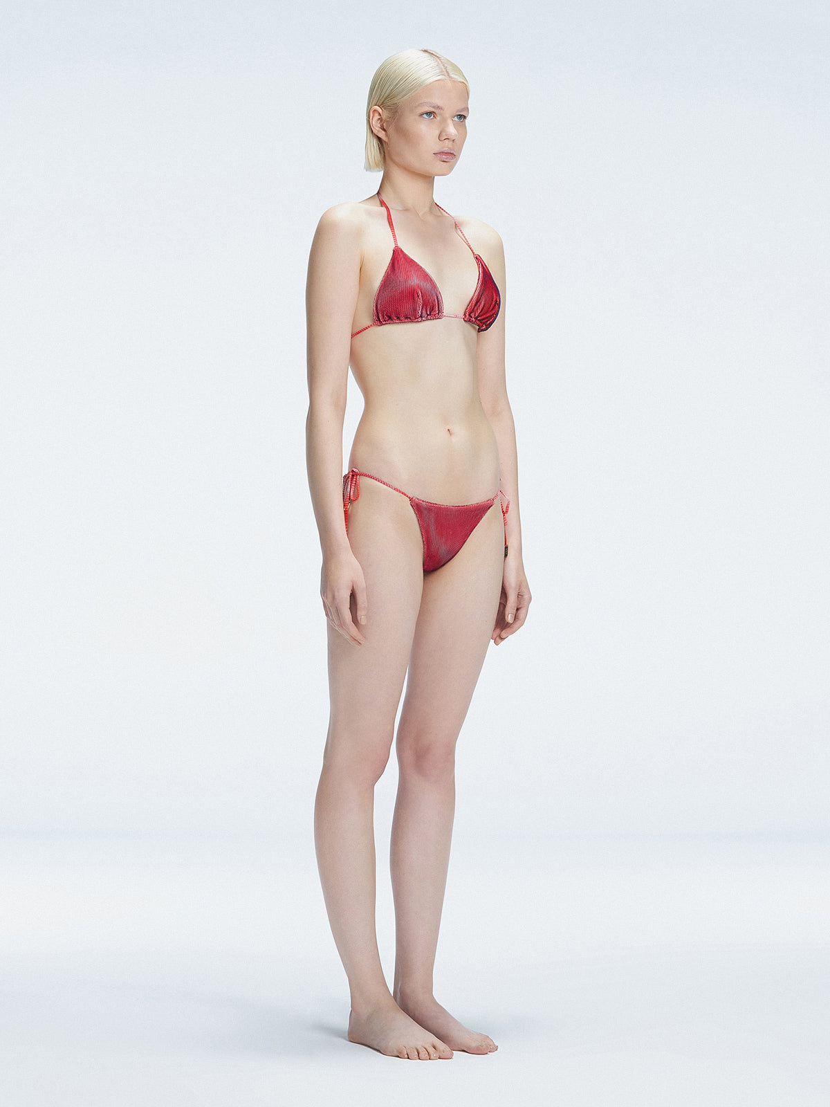 Hermione Red Triangle 3D Bikini Top | Moeva | Bikini Top | Each week unveils new pieces—luxury swimwear, fluid resort silhouettes, and elevated summer-to-evening essentials designed to carry you from coastal escapes to city nights.