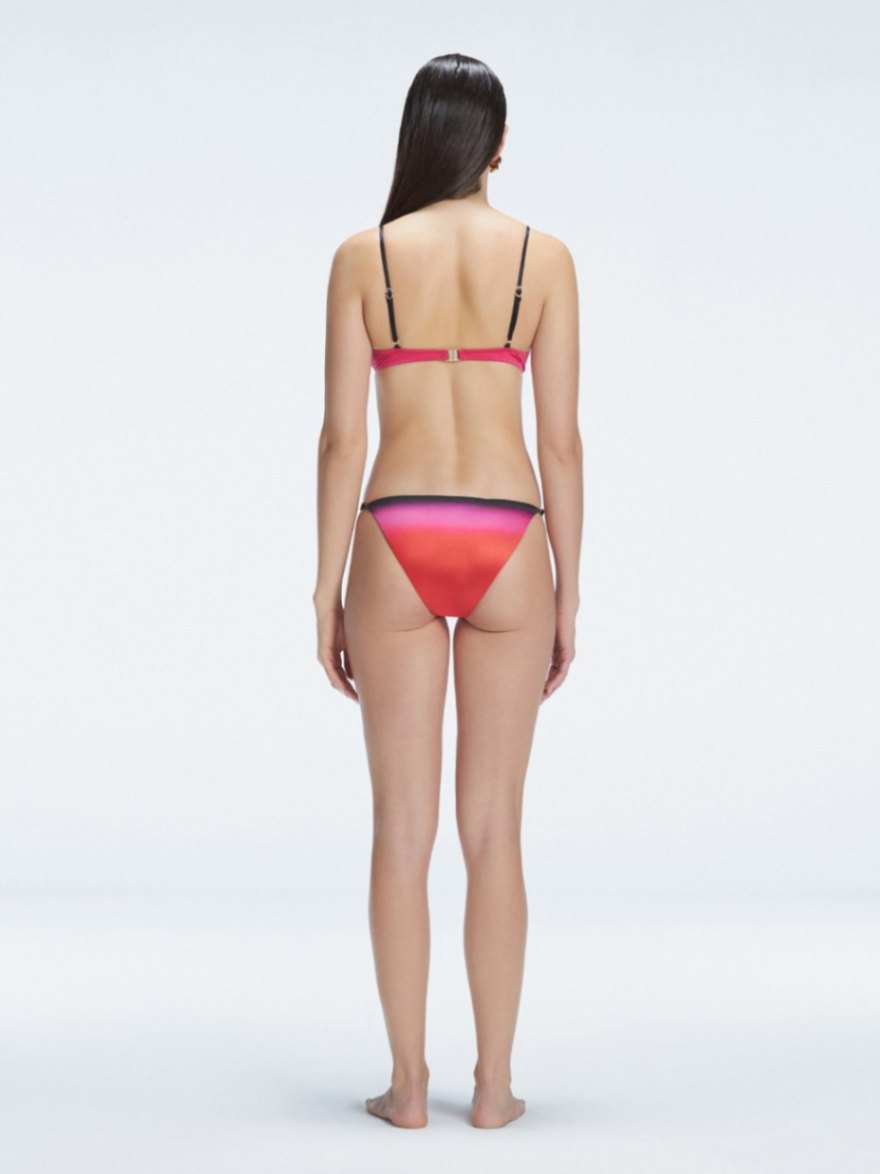 Rory Red Optical Underwired Satin Bikini Top | Moeva | Bikini Top | Each week unveils new pieces—luxury swimwear, fluid resort silhouettes, and elevated summer-to-evening essentials designed to carry you from coastal escapes to city nights.