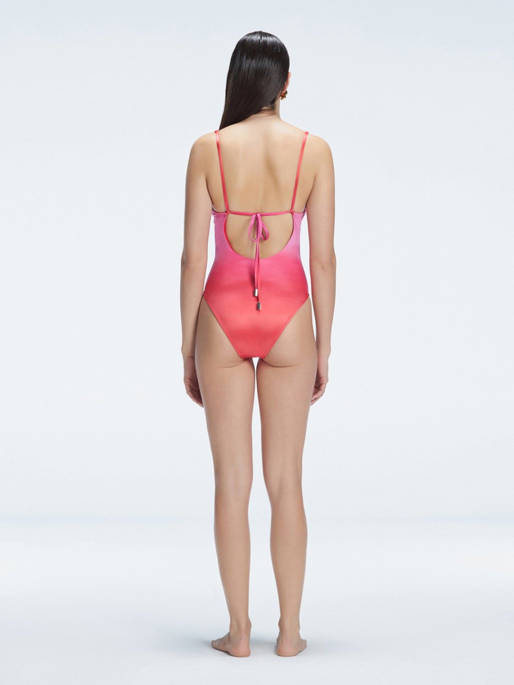 Emma Gradient V Neck Satin Swimsuit | Moeva | Swimsuit | Each week unveils new pieces—luxury swimwear, fluid resort silhouettes, and elevated summer-to-evening essentials designed to carry you from coastal escapes to city nights.