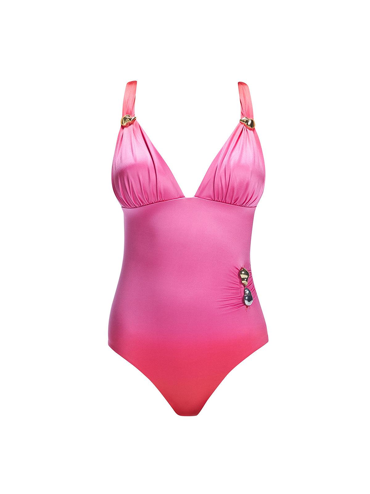 Marina Gradient V Neck Swimsuit | Moeva | Swimsuit | Each week unveils new pieces—luxury swimwear, fluid resort silhouettes, and elevated summer-to-evening essentials designed to carry you from coastal escapes to city nights.