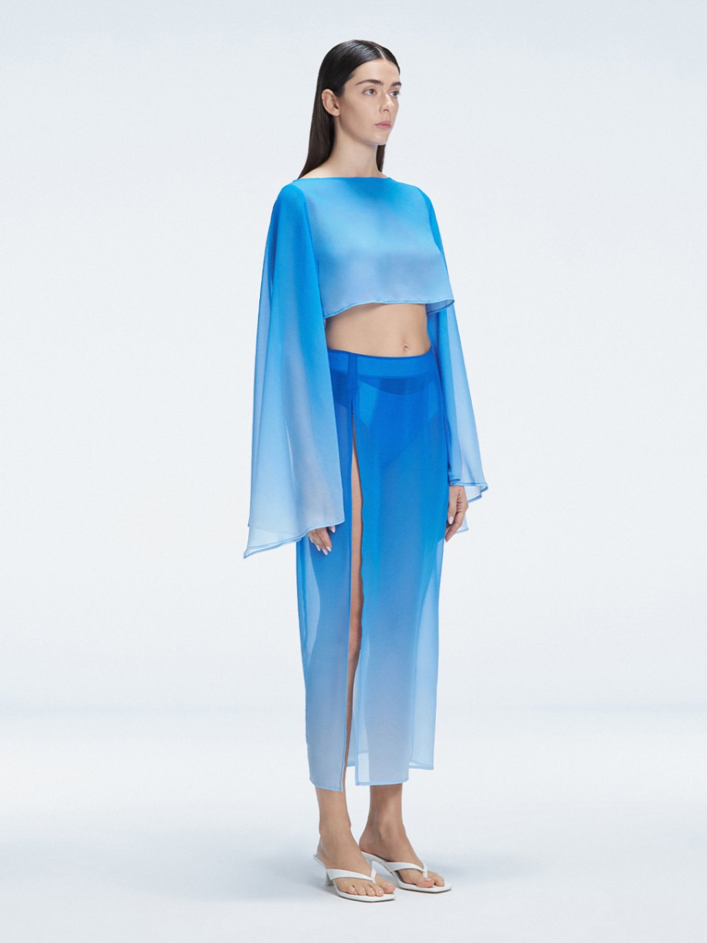 Tabitha Blue Optical Maxi Skirt | Moeva | Skirt | Each week unveils new pieces—luxury swimwear, fluid resort silhouettes, and elevated summer-to-evening essentials designed to carry you from coastal escapes to city nights.