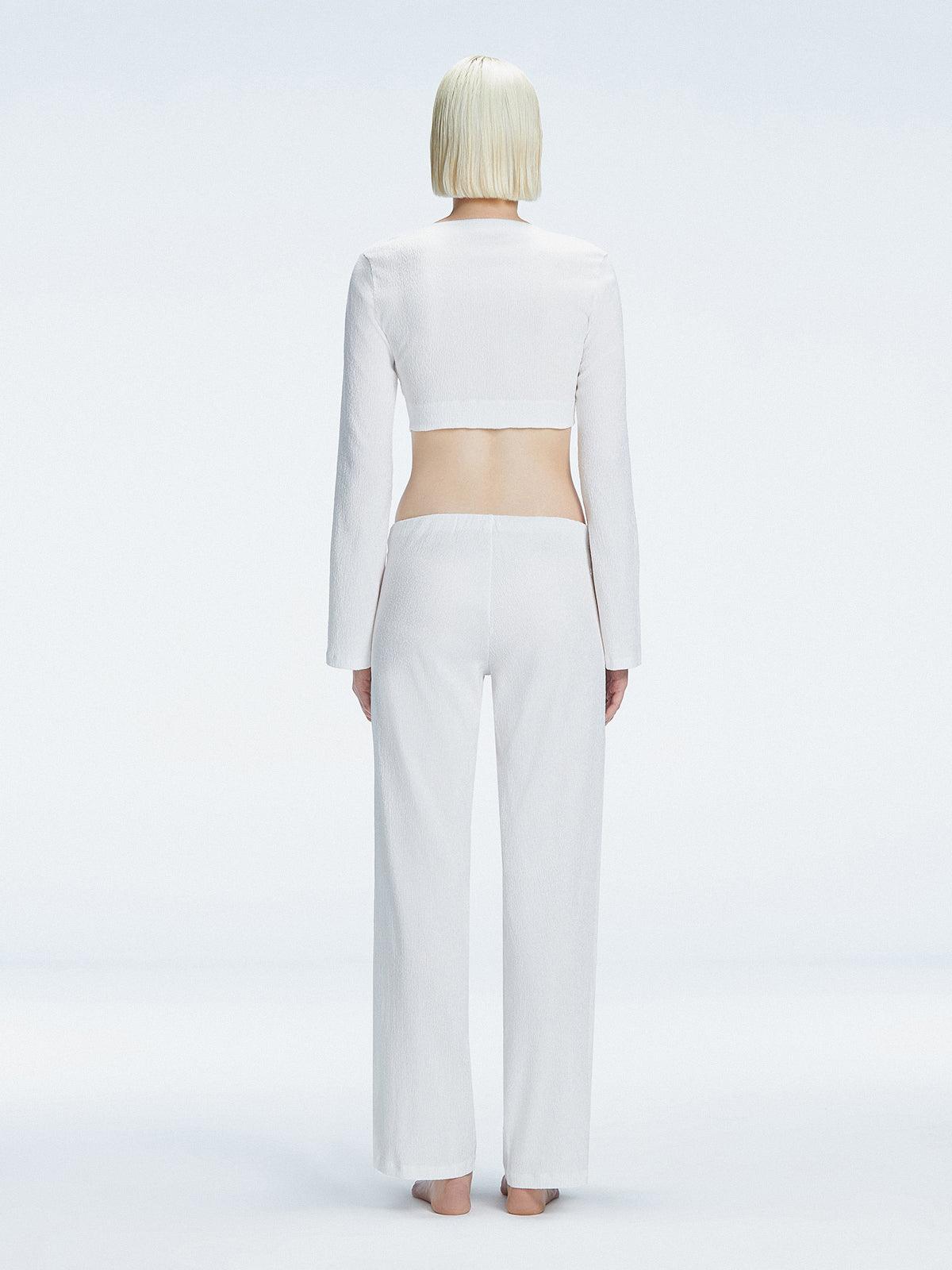 Helena Straight Leg Accessorised White Pants | Moeva | Pants | Each week unveils new pieces—luxury swimwear, fluid resort silhouettes, and elevated summer-to-evening essentials designed to carry you from coastal escapes to city nights.