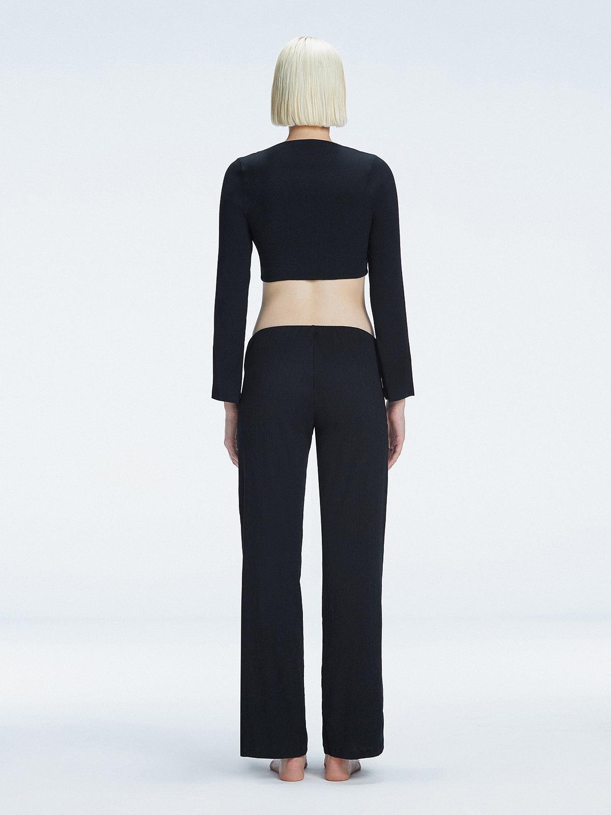 Helena Straight Leg Accessorised Black Pants | Moeva | Pants | Each week unveils new pieces—luxury swimwear, fluid resort silhouettes, and elevated summer-to-evening essentials designed to carry you from coastal escapes to city nights.