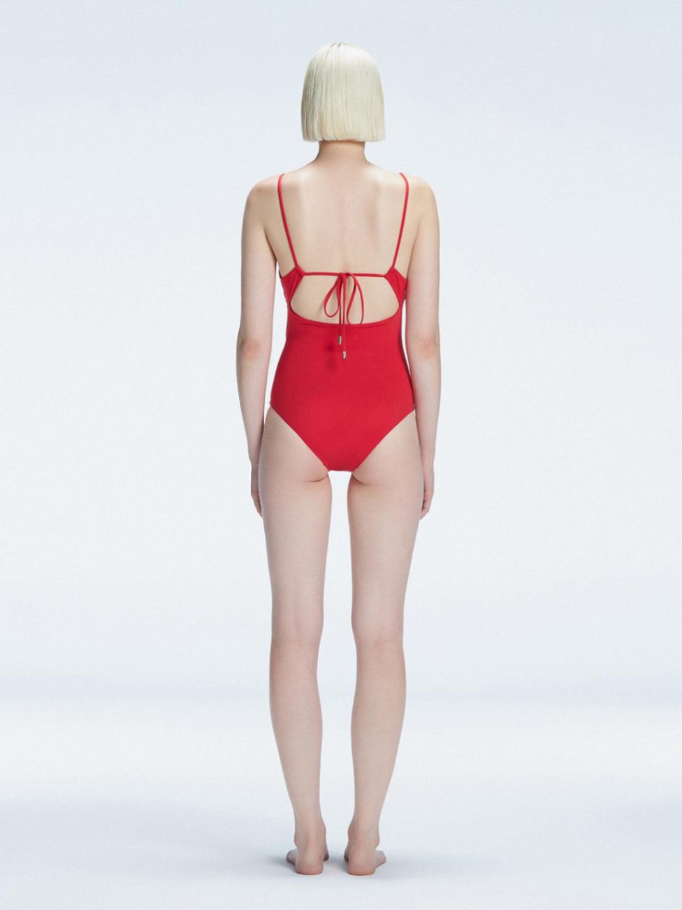 Marigold Red Corset Square Neck Swimsuit | Moeva | Swimsuit | Each week unveils new pieces—luxury swimwear, fluid resort silhouettes, and elevated summer-to-evening essentials designed to carry you from coastal escapes to city nights.
