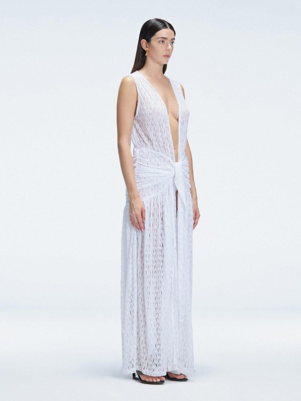 Natalie Lim Suarez-Aveline White Sleeveless Lace Maxi Kaftan | Moeva | Kaftan | Each week unveils new pieces—luxury swimwear, fluid resort silhouettes, and elevated summer-to-evening essentials designed to carry you from coastal escapes to city nights.