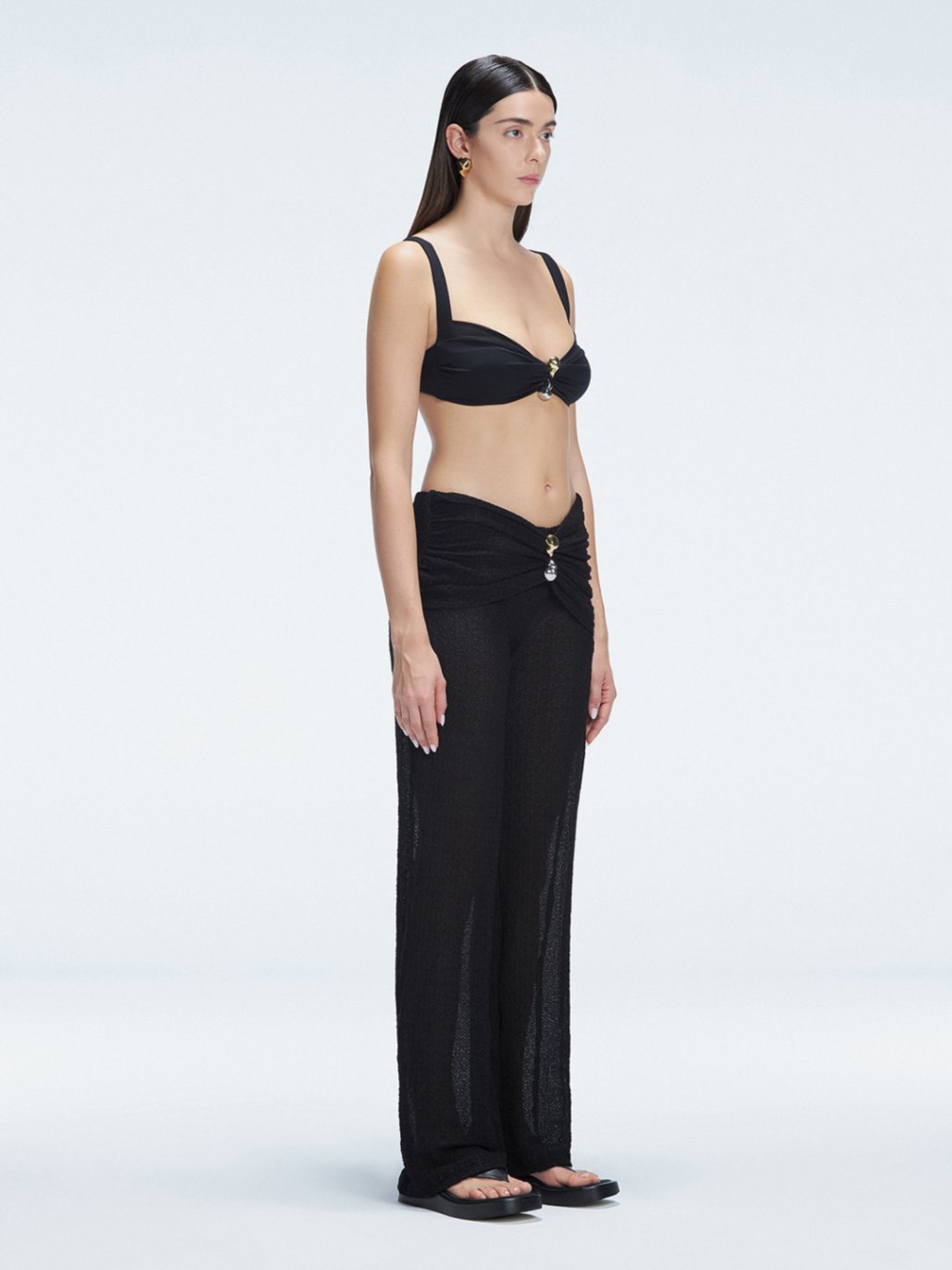 Angelique Black High Waist Beach Pant | Moeva | Pants | Each week unveils new pieces—luxury swimwear, fluid resort silhouettes, and elevated summer-to-evening essentials designed to carry you from coastal escapes to city nights.