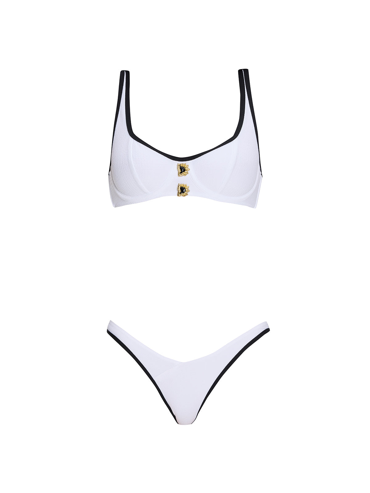 Irene White-Black Mid Coverage Bikini Bottom | Moeva | Bikini Bottom | Each week unveils new pieces—luxury swimwear, fluid resort silhouettes, and elevated summer-to-evening essentials designed to carry you from coastal escapes to city nights.