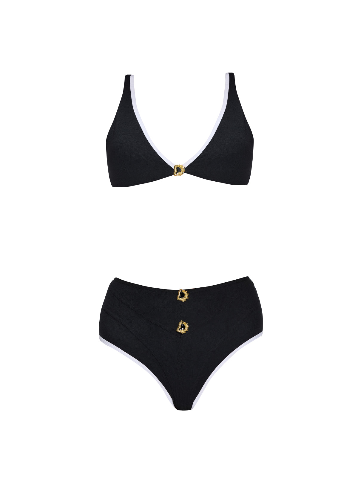 Merrin Black-White V Neck Textured Bikini Top | Moeva | Bikini Top | Each week unveils new pieces—luxury swimwear, fluid resort silhouettes, and elevated summer-to-evening essentials designed to carry you from coastal escapes to city nights.