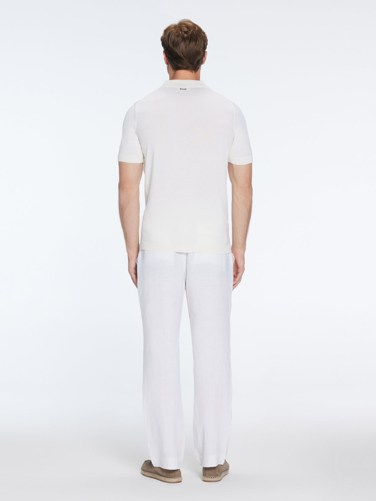 Atticus White V-Neck Polo T-Shirt | Moeva | T-Shirt | Each week unveils new pieces—luxury swimwear, fluid resort silhouettes, and elevated summer-to-evening essentials designed to carry you from coastal escapes to city nights.