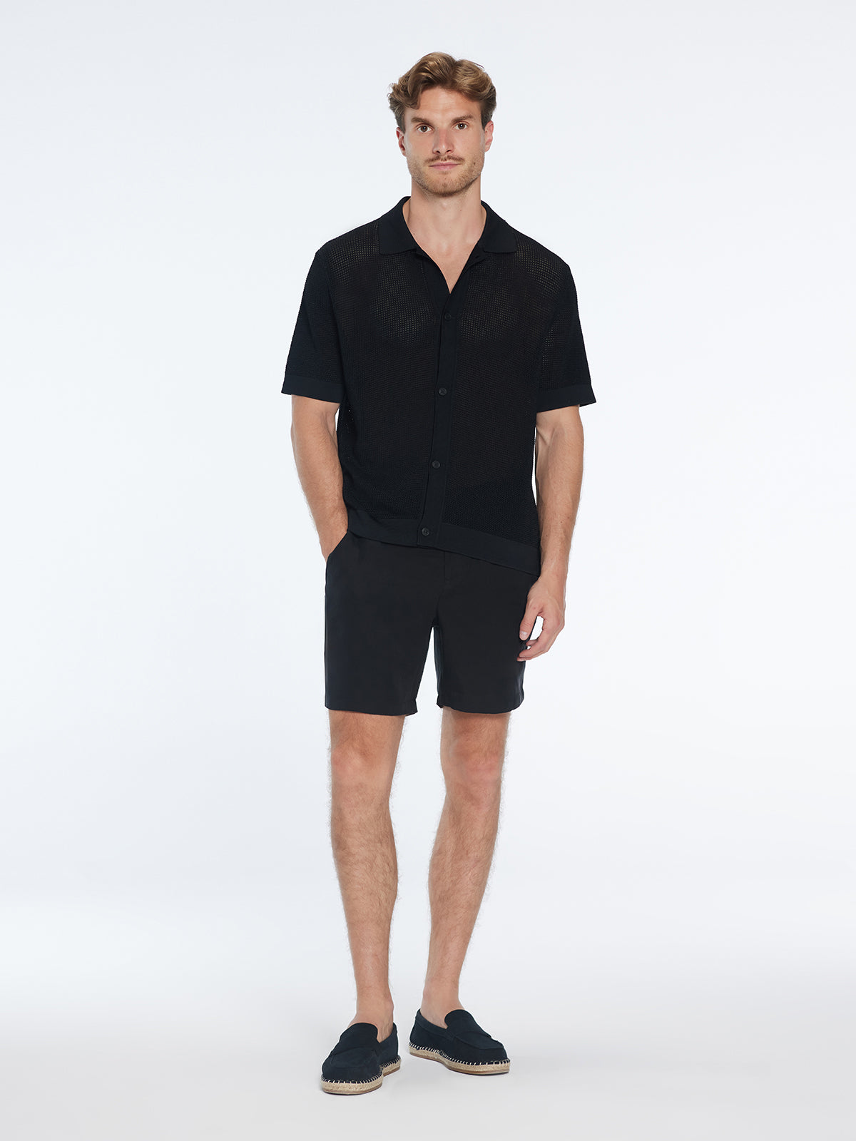 Dominic Black Cotton Shorts | Moeva | Shorts | Each week unveils new pieces—luxury swimwear, fluid resort silhouettes, and elevated summer-to-evening essentials designed to carry you from coastal escapes to city nights.