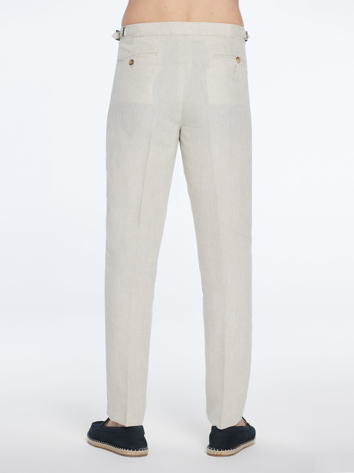 Enzo Beige Linen Straight-Leg Pants | Moeva | Pants | Each week unveils new pieces—luxury swimwear, fluid resort silhouettes, and elevated summer-to-evening essentials designed to carry you from coastal escapes to city nights.