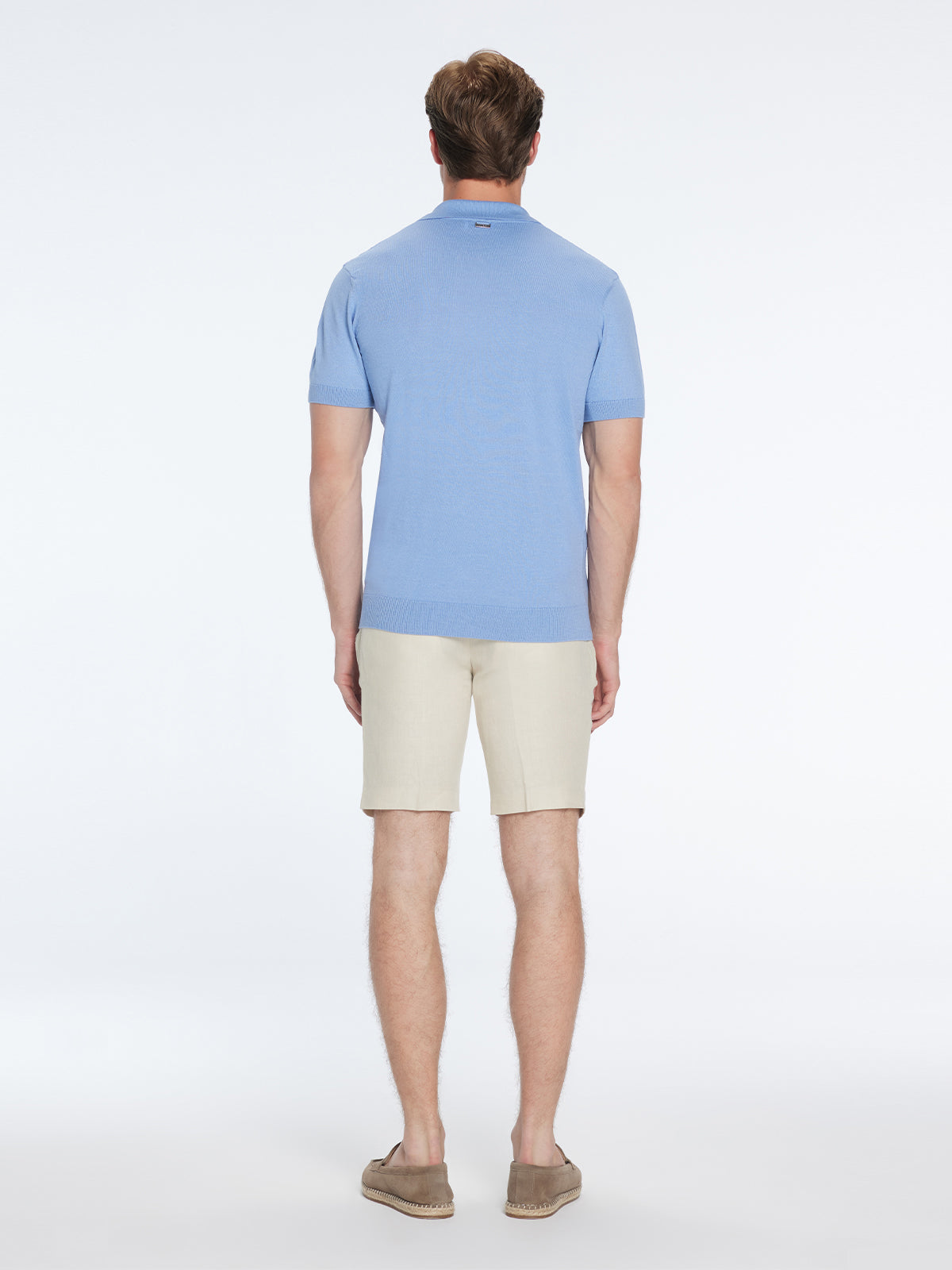 Johan Baby Blue Cotton Polo Shirt | Moeva | T-Shirt | Each week unveils new pieces—luxury swimwear, fluid resort silhouettes, and elevated summer-to-evening essentials designed to carry you from coastal escapes to city nights.