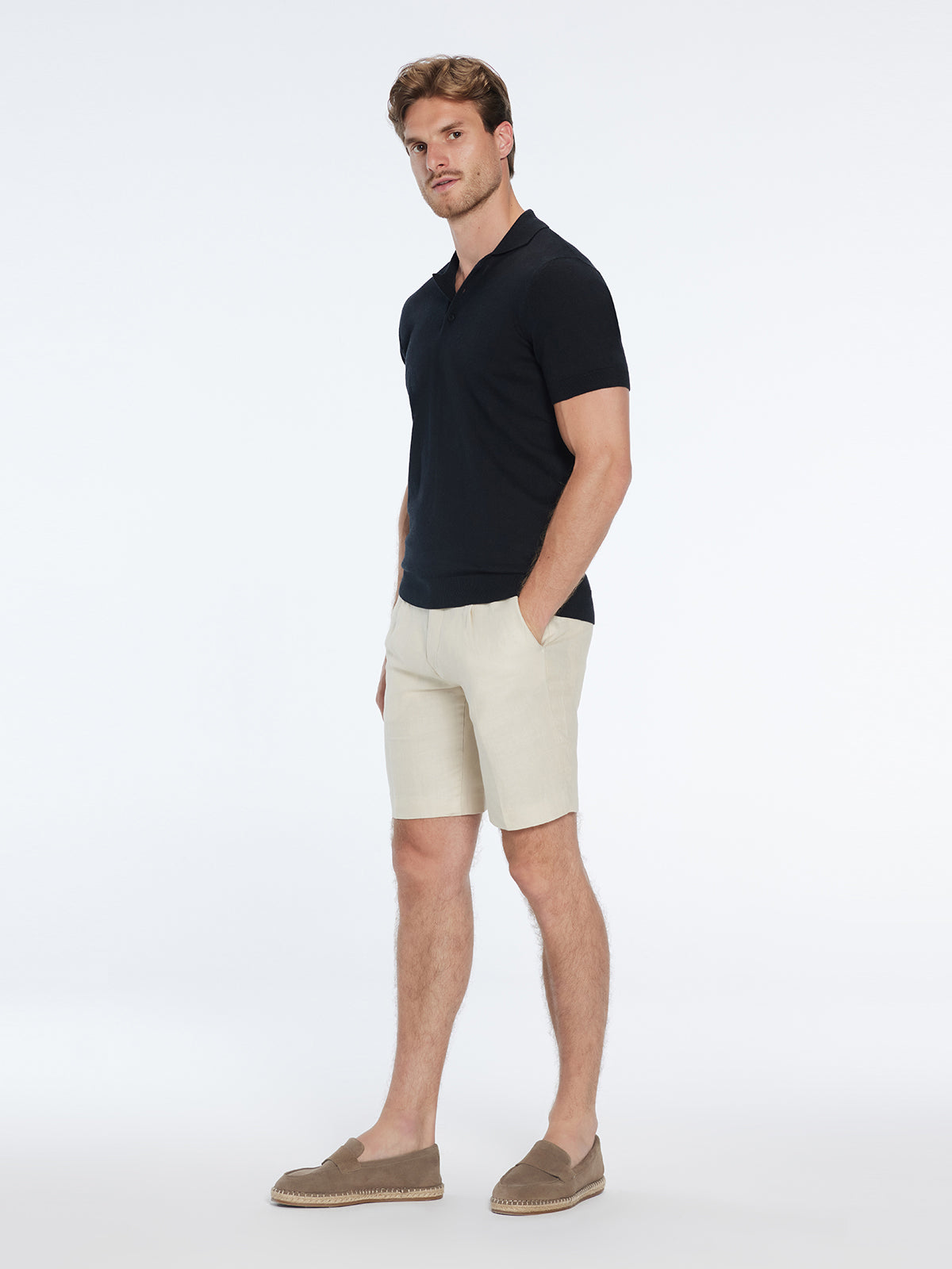 Johan Black Cotton Polo Shirt | Moeva | T-Shirt | Each week unveils new pieces—luxury swimwear, fluid resort silhouettes, and elevated summer-to-evening essentials designed to carry you from coastal escapes to city nights.