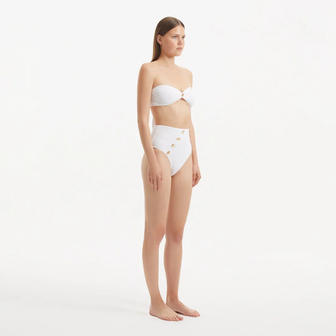 Baia White Bandeau High Waist Bikini Set | Moeva | Bikini Set | Each week unveils new pieces—luxury swimwear, fluid resort silhouettes, and elevated summer-to-evening essentials designed to carry you from coastal escapes to city nights.