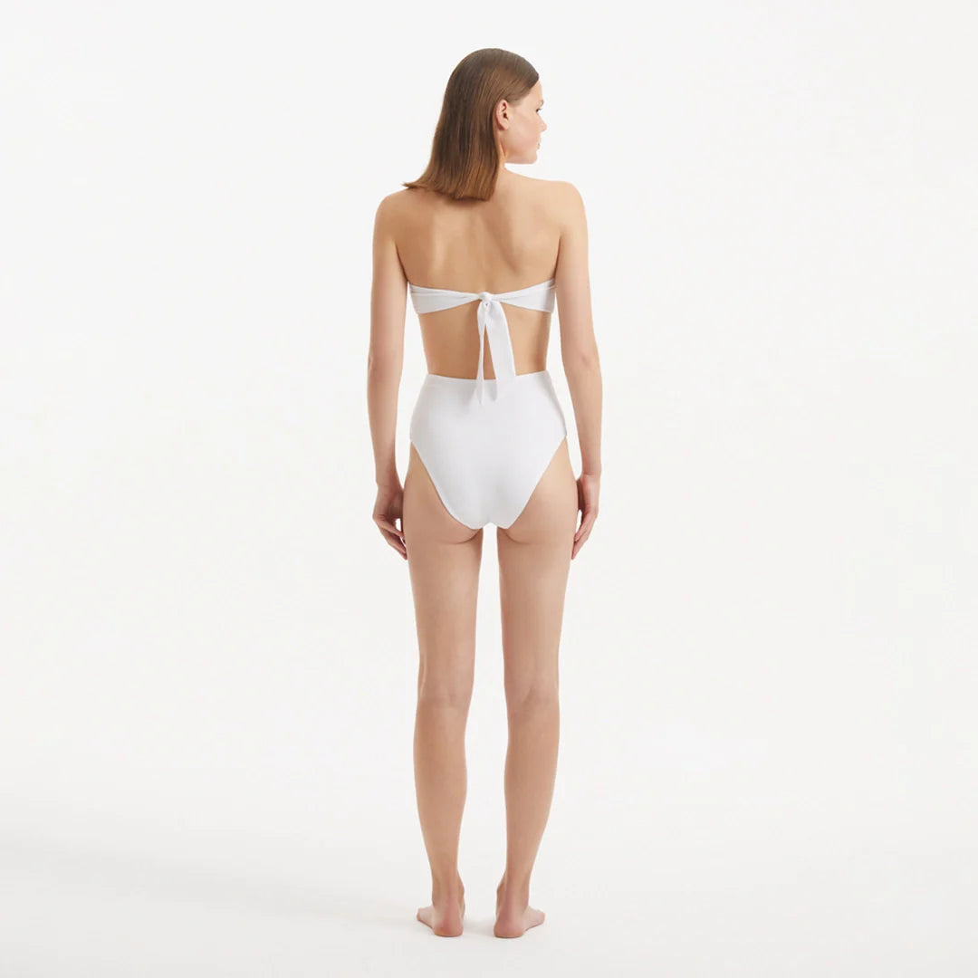 Baia White Bandeau High Waist Bikini Set | Moeva | Bikini Set | Each week unveils new pieces—luxury swimwear, fluid resort silhouettes, and elevated summer-to-evening essentials designed to carry you from coastal escapes to city nights.