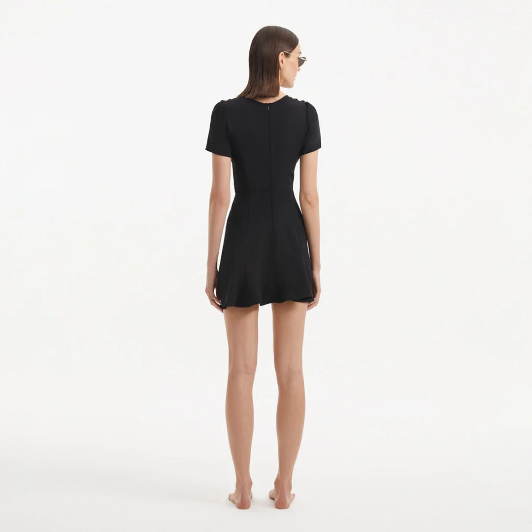 Derin Black Short-Sleeve Mini Dress | Moeva | Dress | Each week unveils new pieces—luxury swimwear, fluid resort silhouettes, and elevated summer-to-evening essentials designed to carry you from coastal escapes to city nights.