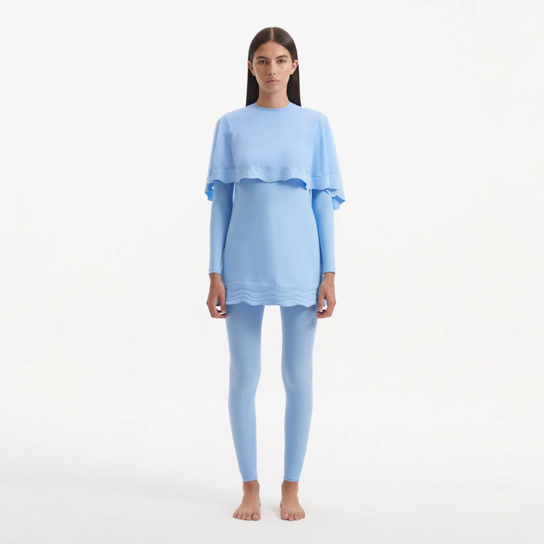 Nasima Baby Blue Layered Modest Swim Set | Moeva | Swimsuit | Each week unveils new pieces—luxury swimwear, fluid resort silhouettes, and elevated summer-to-evening essentials designed to carry you from coastal escapes to city nights.